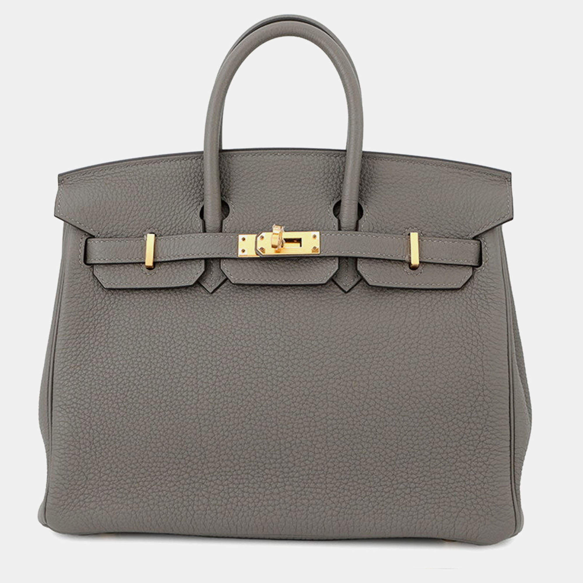 Pre Owned Hermes Birkin Gris Meyer Togo Leather Size 25