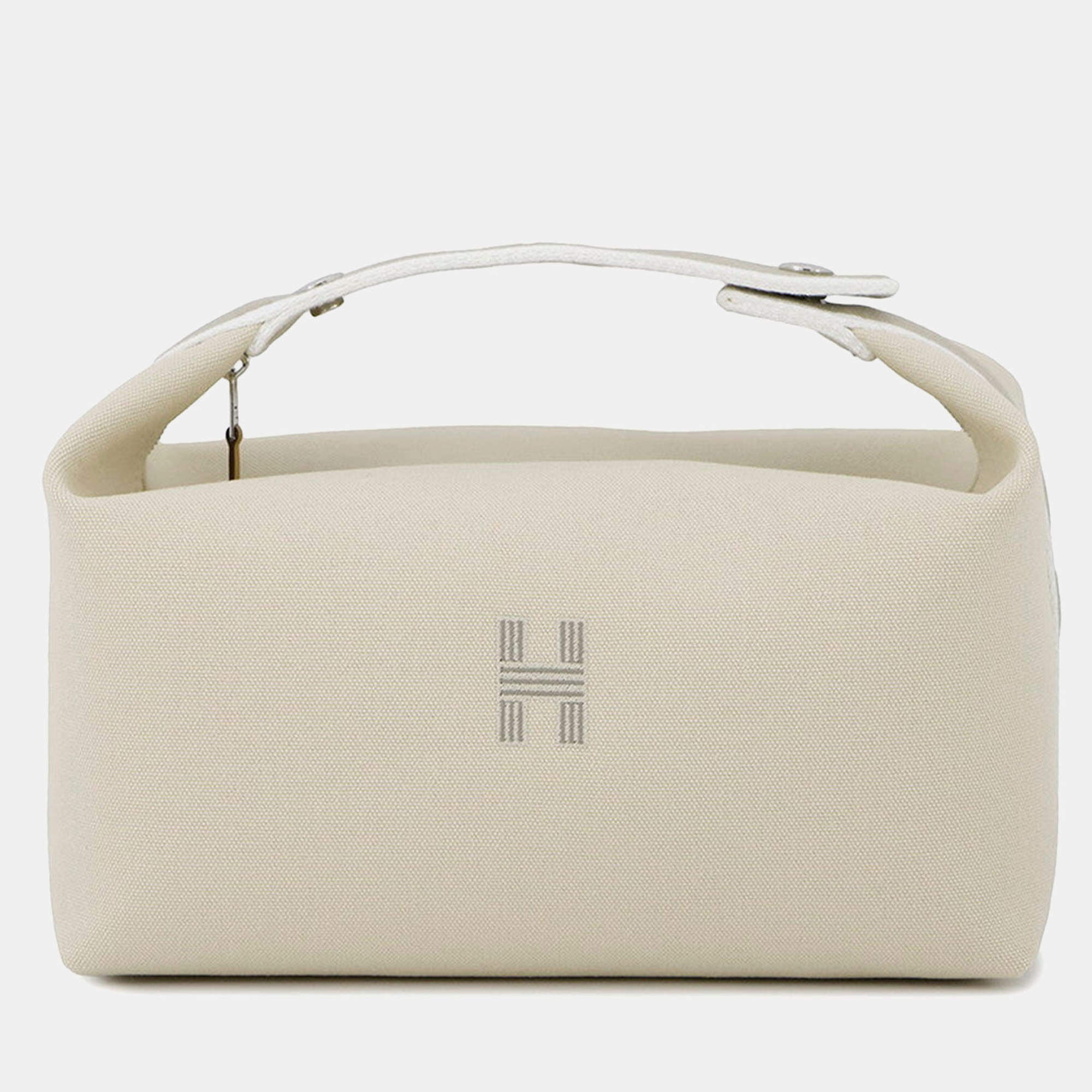 Pre Owned Hermes Bride-A-Brac Size GM Beige Canvas Bag