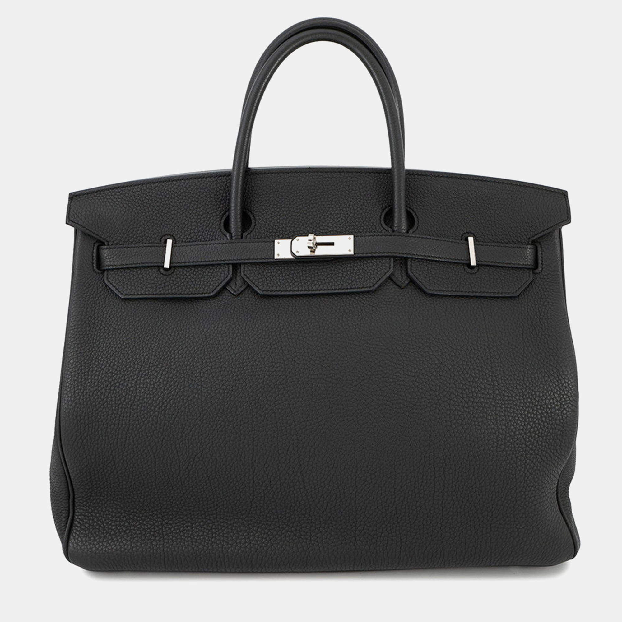 Pre Owned Hermes Birkin Size 40  Black Togo Leather Bag