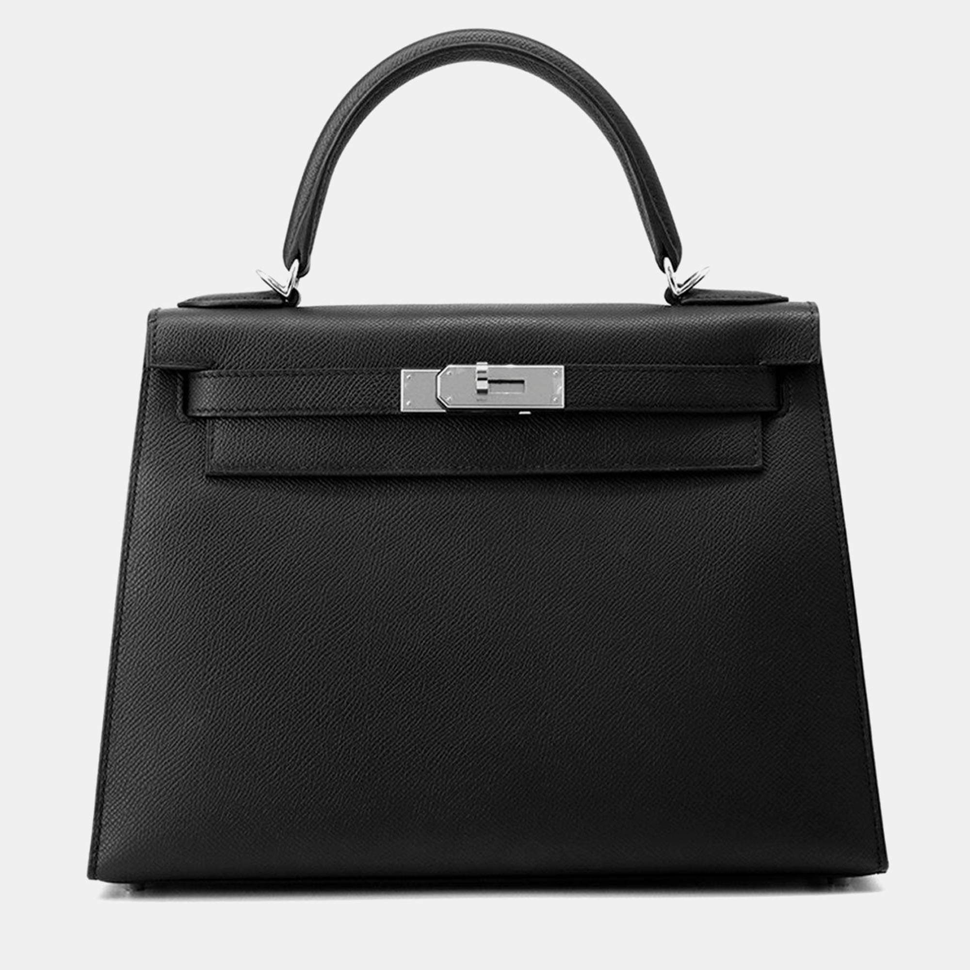 Pre Owned Hermes Kelly Sellier Black Epsom Size 28