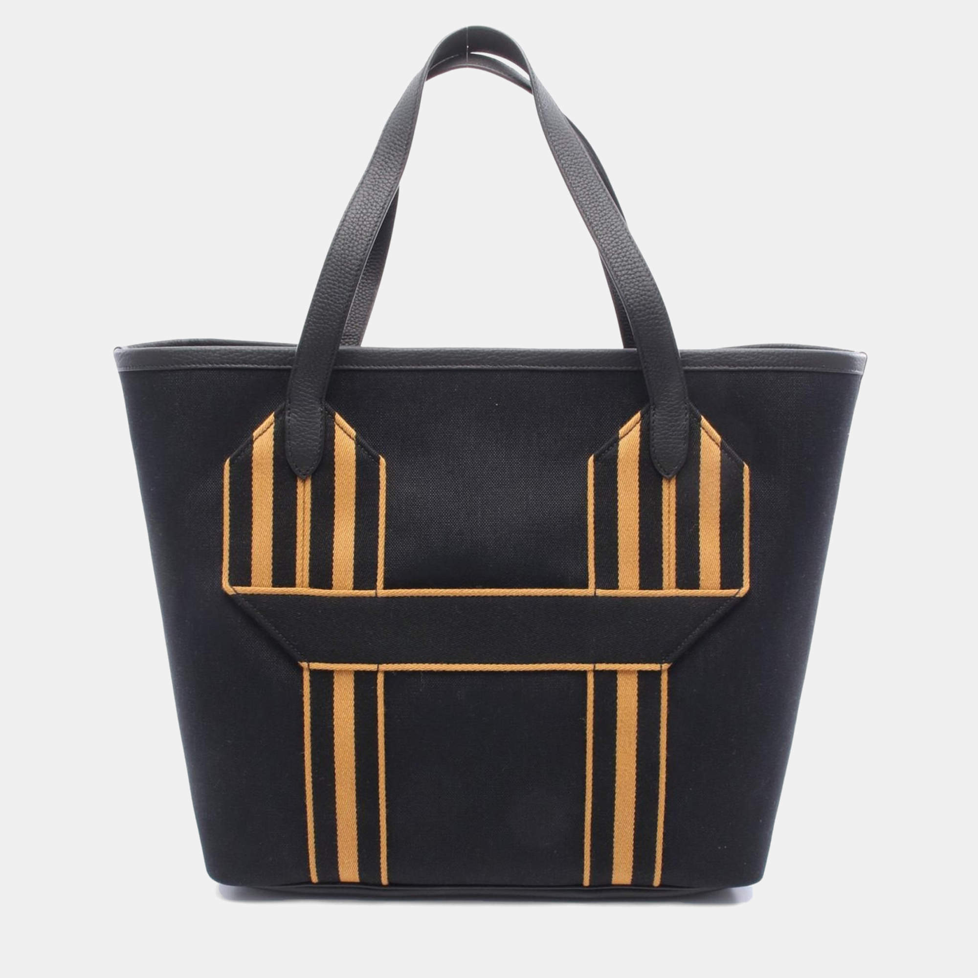 مملوكة مسبقًا Hermes Pursangle Black Towar Military Canvas Toile Military Tote Bag