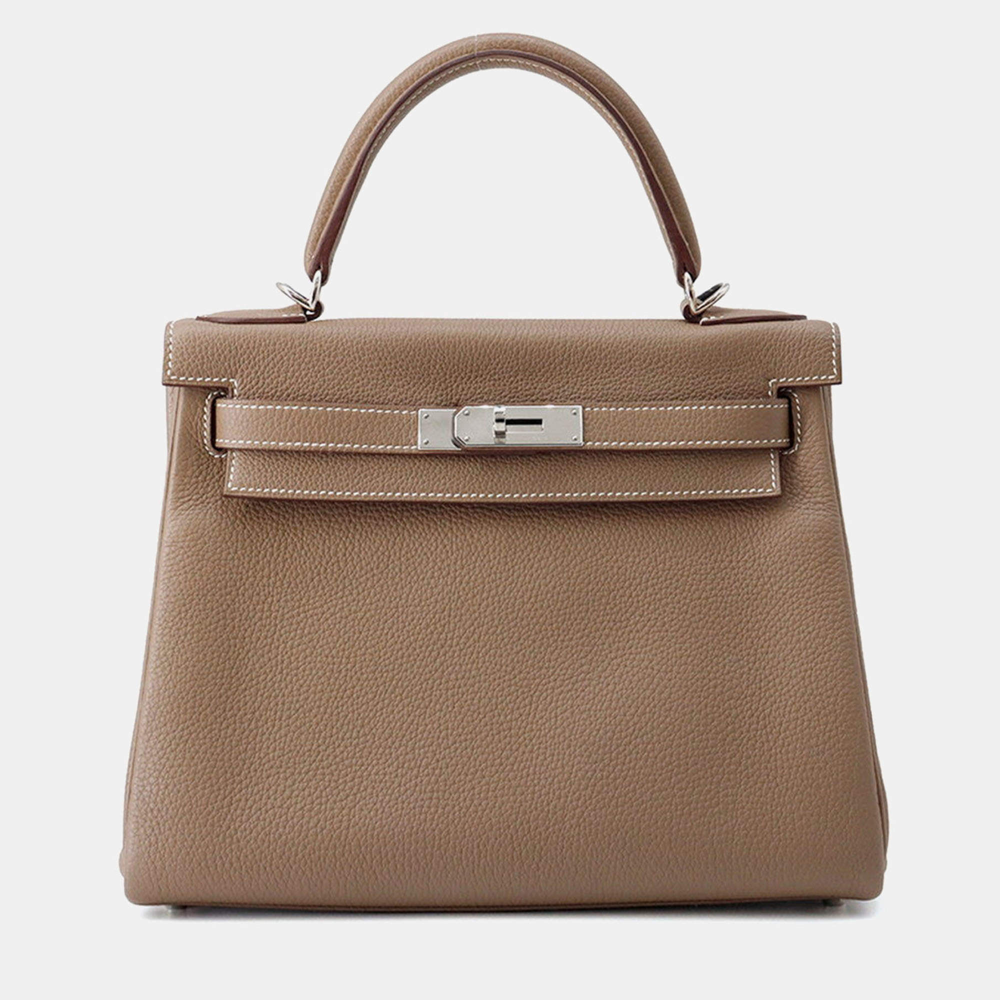 مملوكة مسبقًا Hermes Kelly Retourne Etoupe Togo Leather Size 28