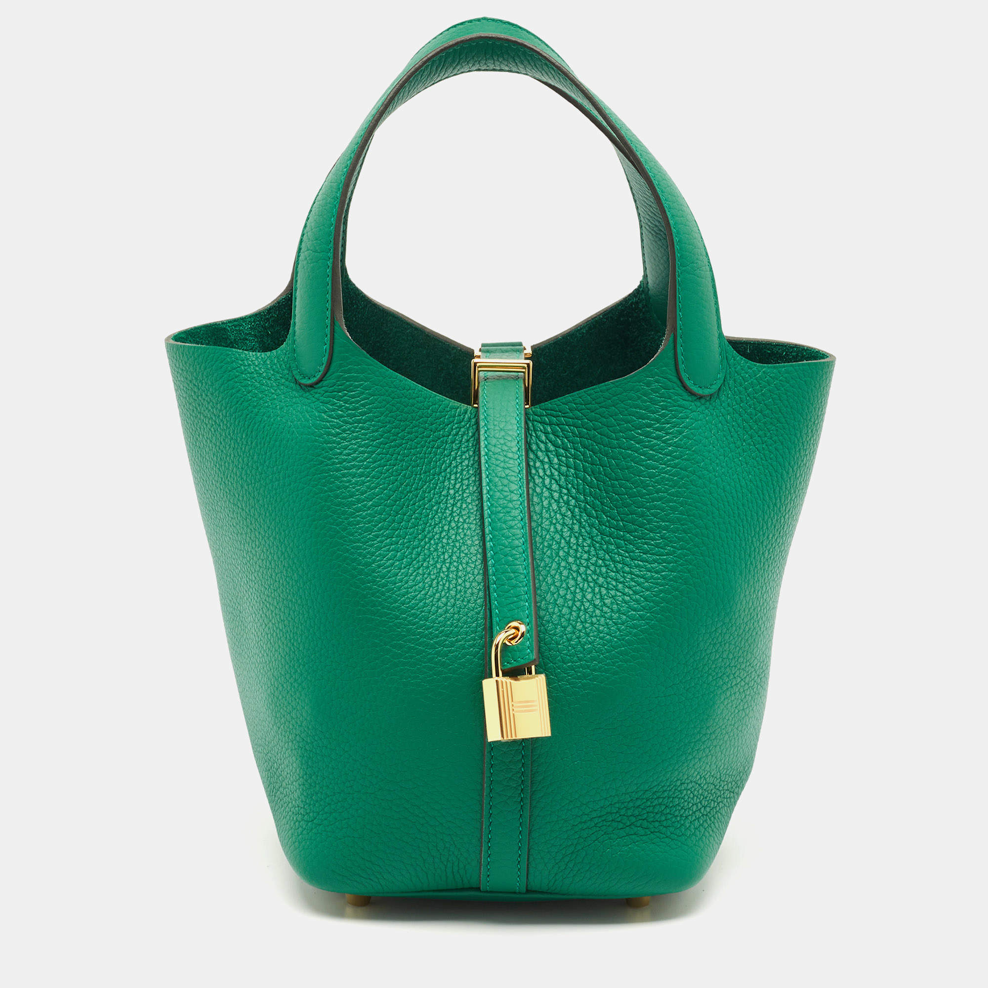 مملوكة مسبقًا Hermès Picotin 18 Vert Vertigo Taurillon Clemence Leather Bag