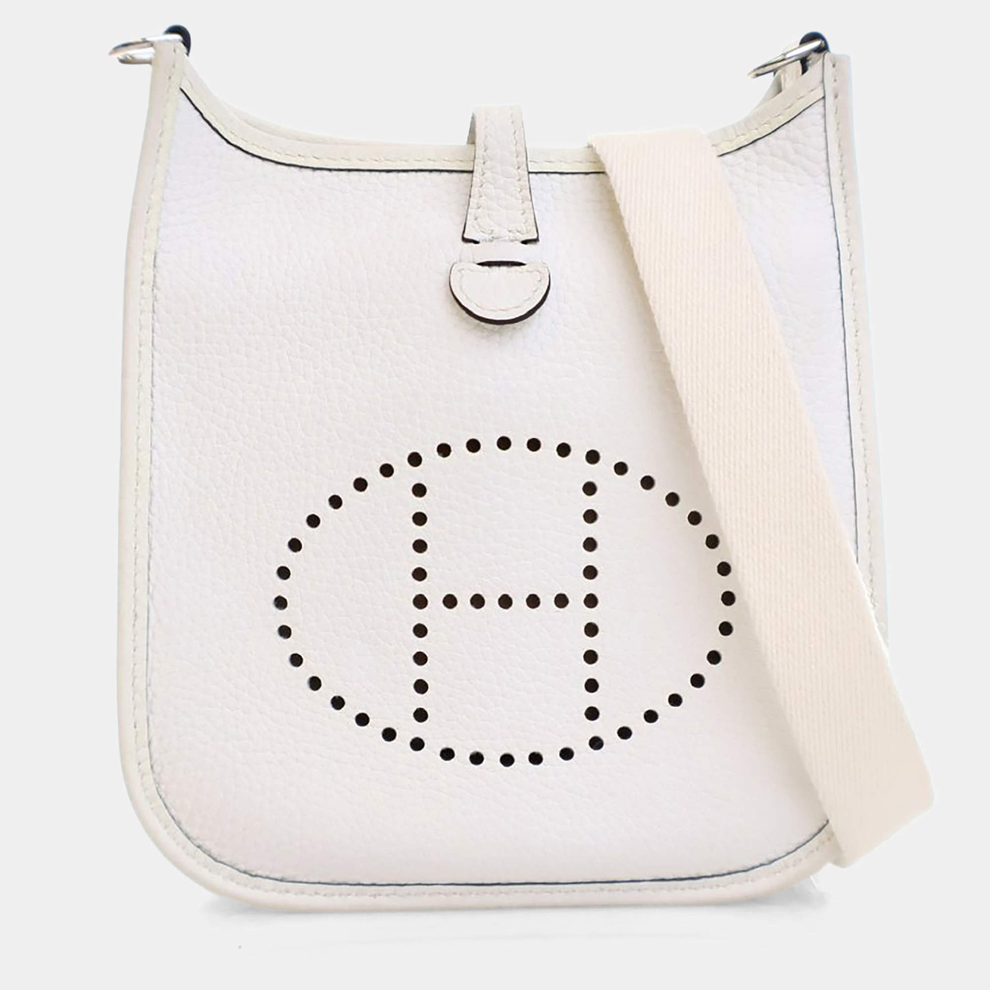 Pre Owned Hermes New White Clemence Evelyne TPM 16
