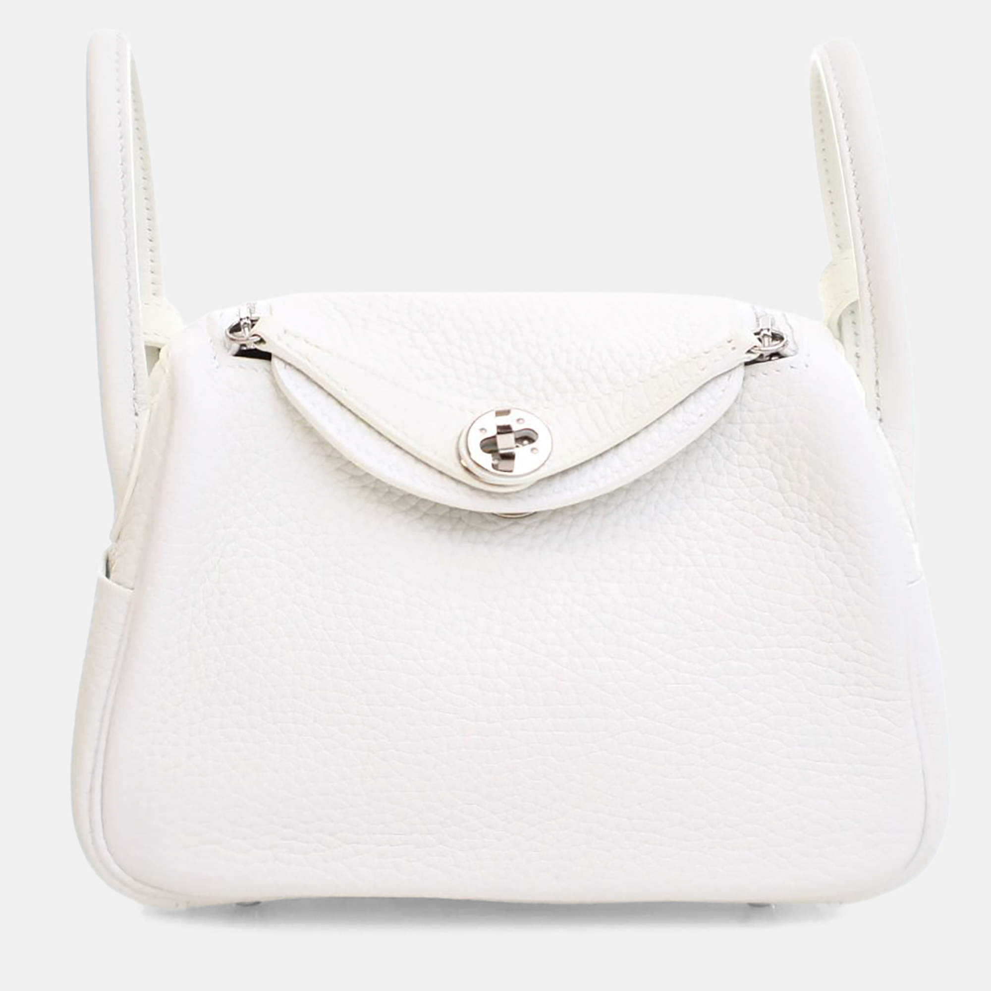 مملوكة مسبقًا Hermes New White Clemence Mini Lindy
