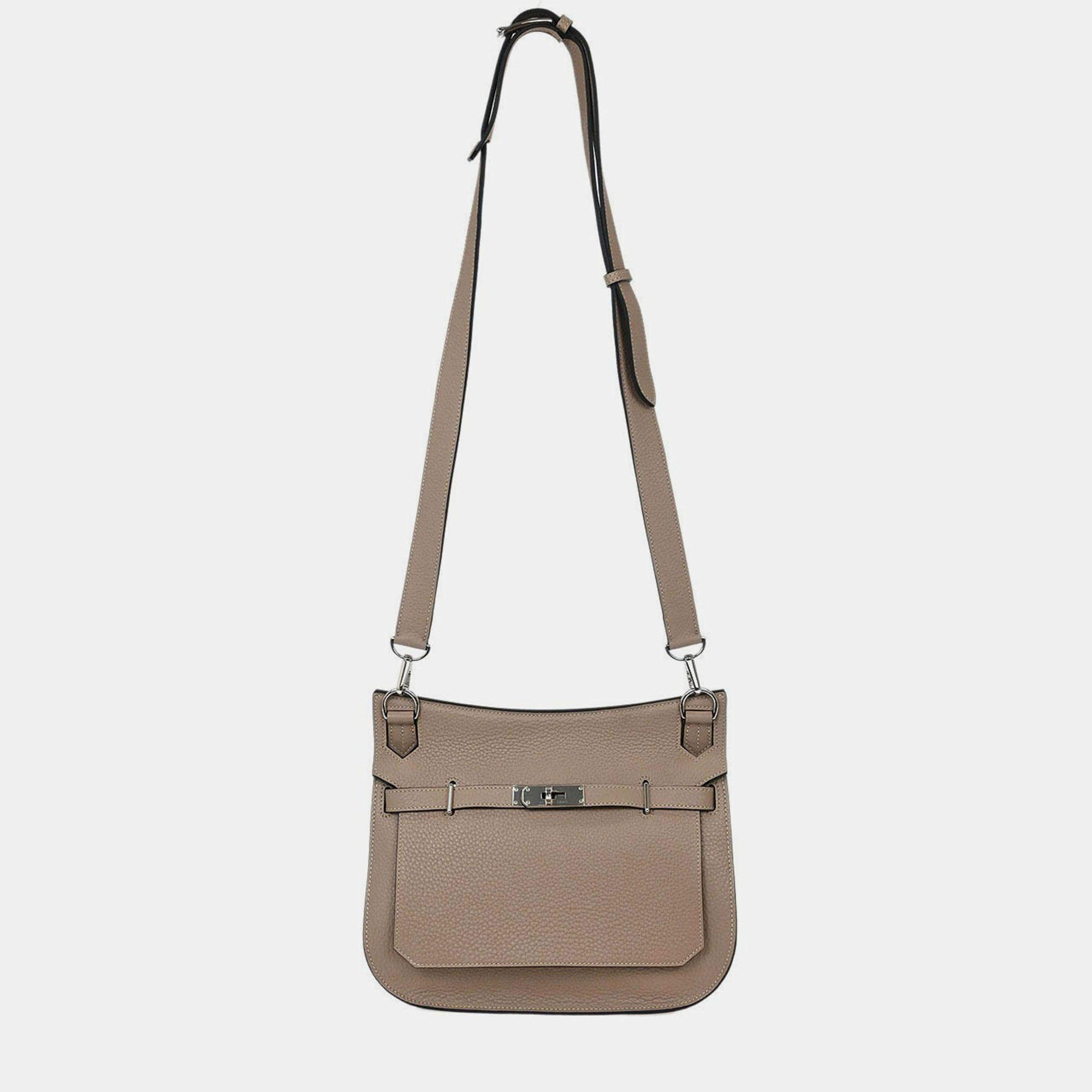 مملوكة مسبقًا Hermes Jypsiere 28  Gris Tourterelle Taurillon Clemence Shoulder Bag 
