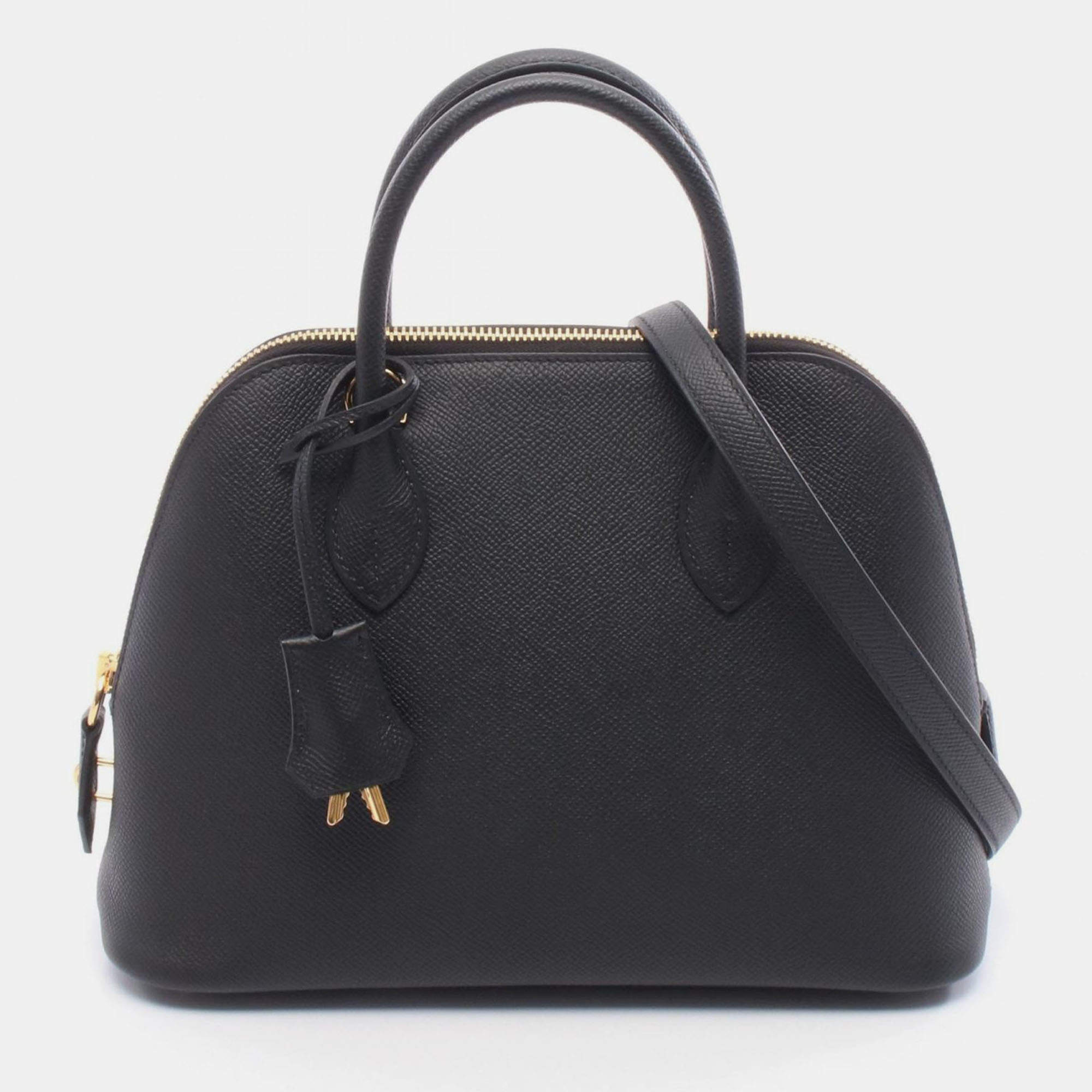 مملوكة مسبقًا Hermes Bolide 1923 25 Noir Black Epsom Leather Shoulder Bag