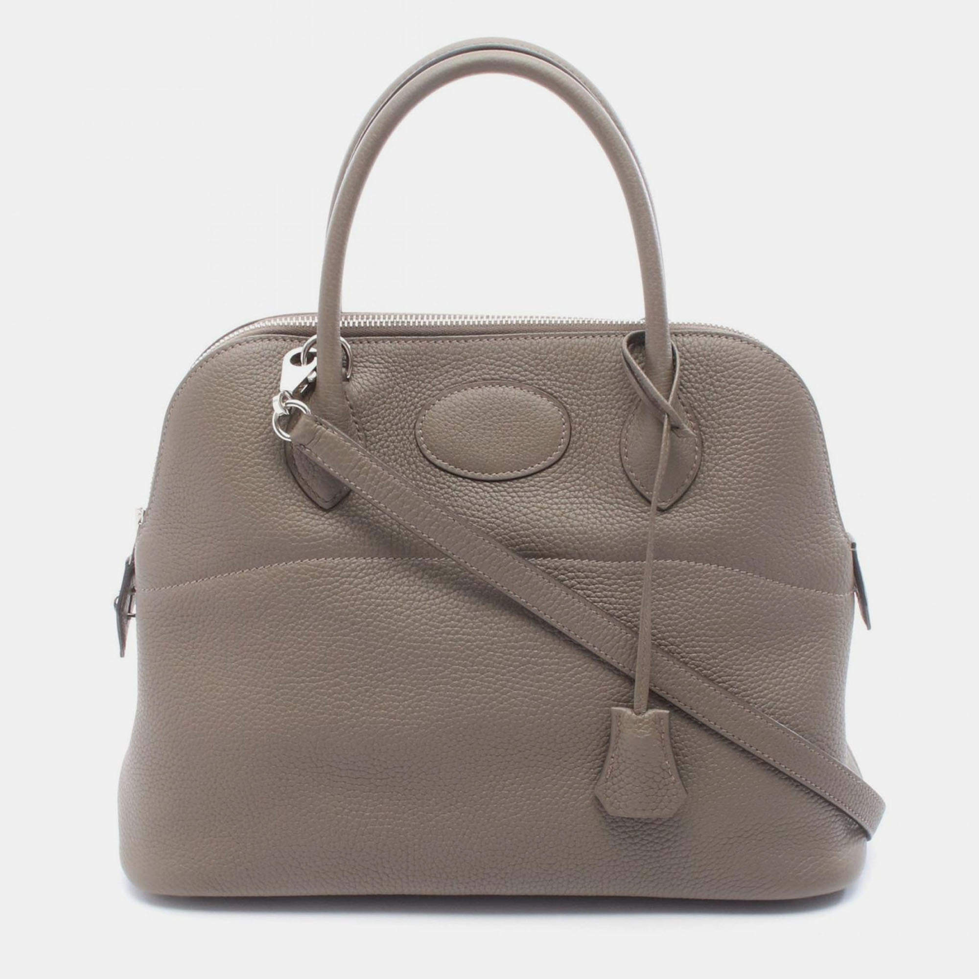 مملوكة مسبقًا Hermes Bolide Etain Taurillon Clemence Leather Shoulder Bag