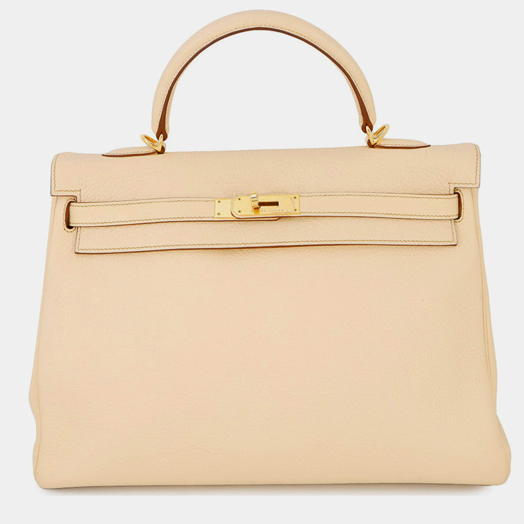 Pre Owned Hermes Kelly Retourne Parchement Togo Leather Size 35