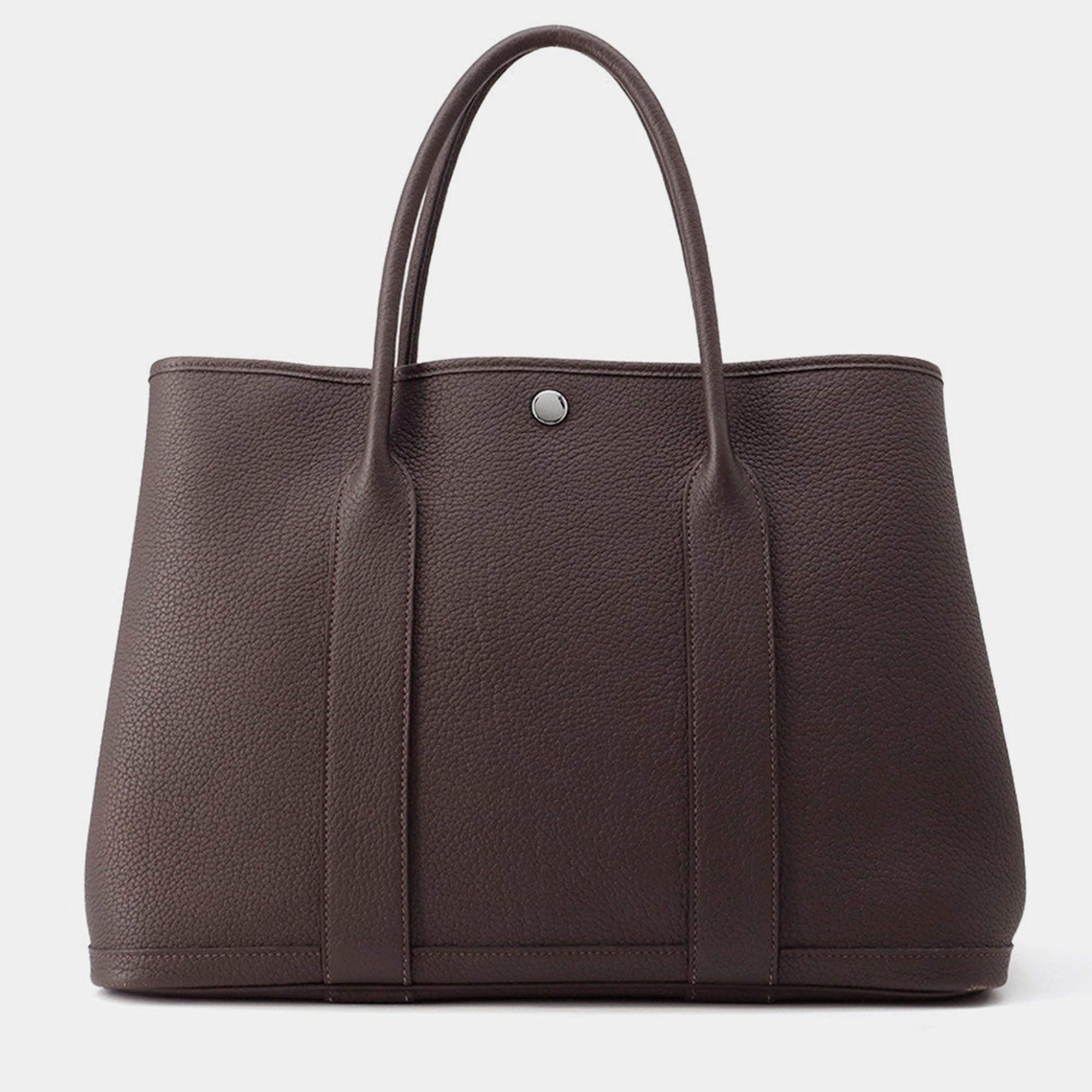 Pre Owned Hermes Garden Party Ebene Negonda Leather PM