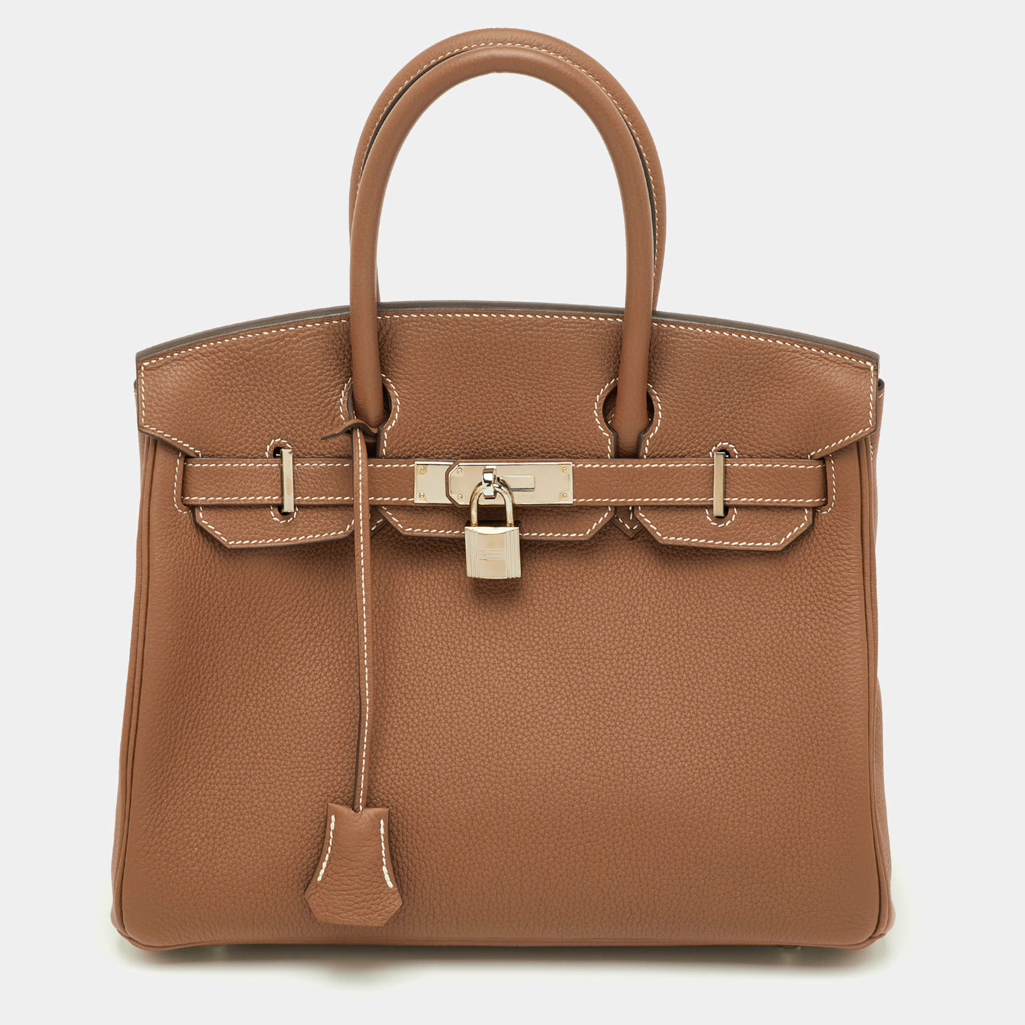 مملوكة مسبقًا Hermes Birkin 30 Gold Togo Leather Palladium Finish Bag