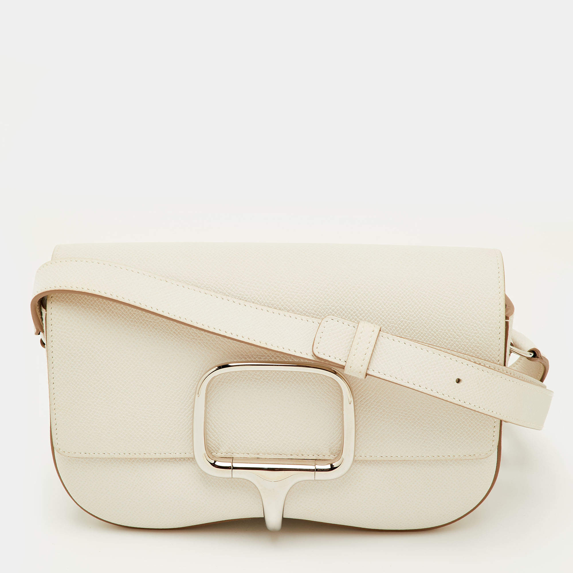 مملوكة مسبقًا حقيبة كتف هيرمس ديلا كافاليريا  جلد إبسوم إيلان غري باهت 