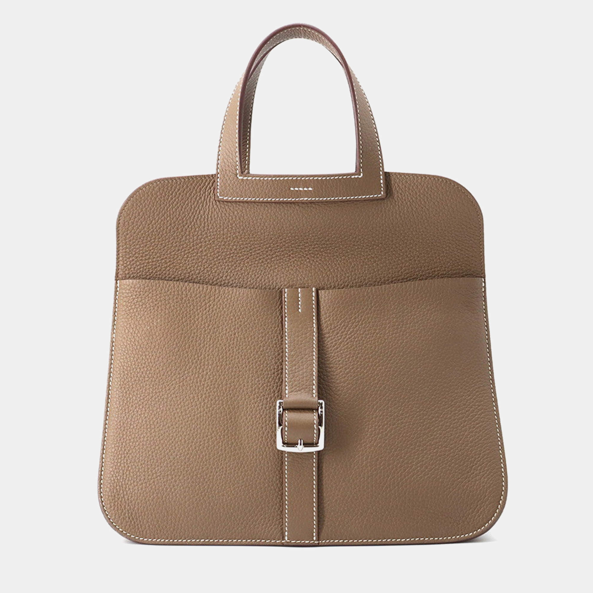 مملوكة مسبقًا Hermes Halzan Etoupe Taurillon Clemence Size 31