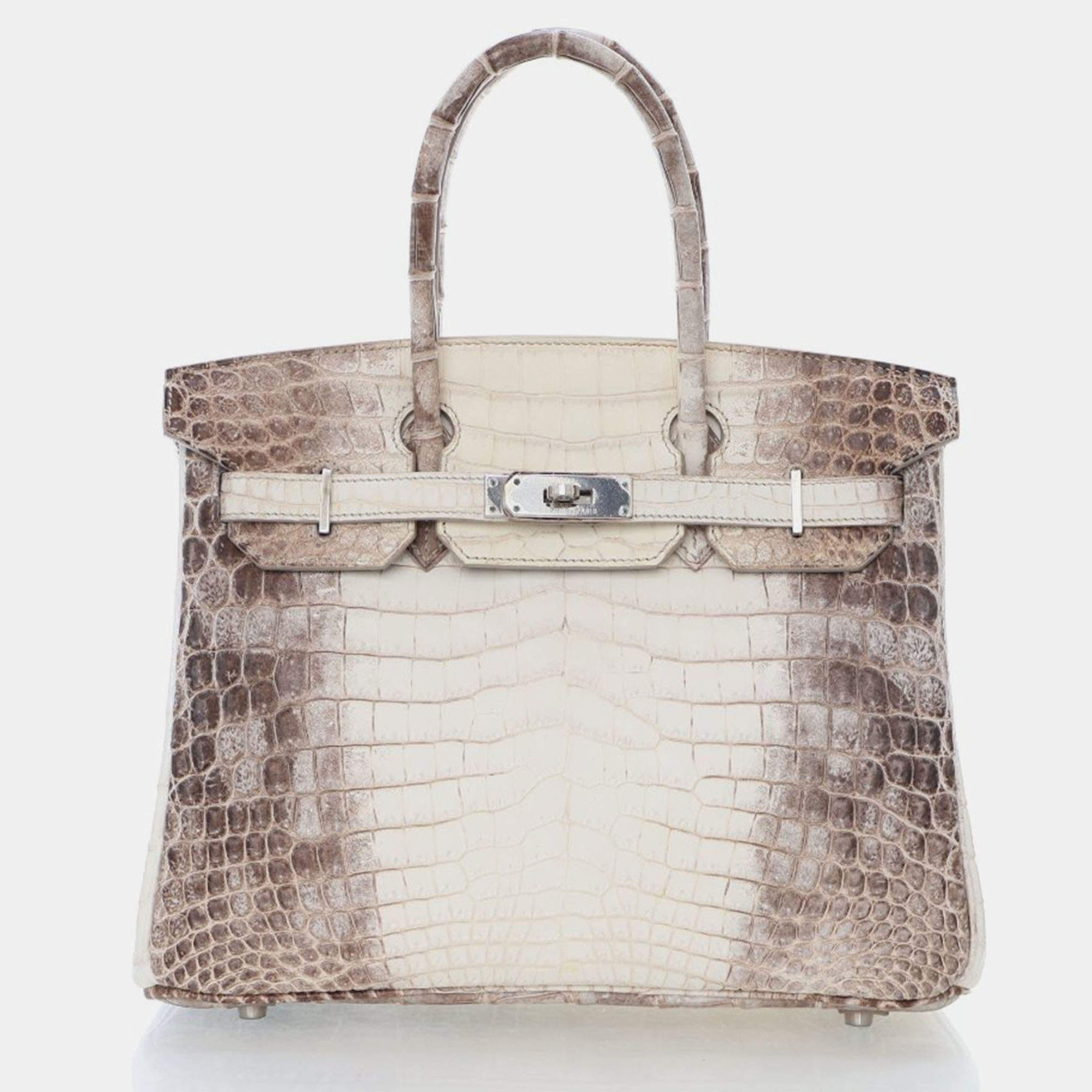 Pre Owned Hermes Blanc Niloticus Crocodile Himalayan Birkin 30