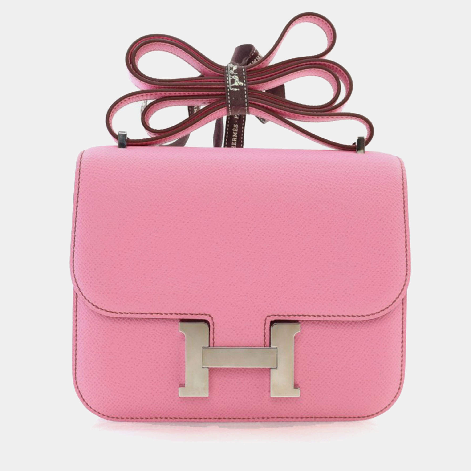 Pre Owned Hermes Bubblegum Epsom Mini Constance 18