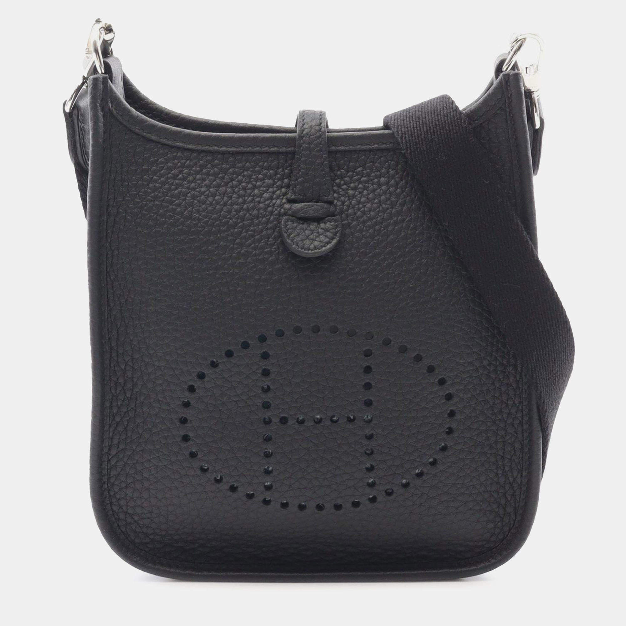 Pre Owned Hermes Evelyne I TPM Black Taurillon Bag