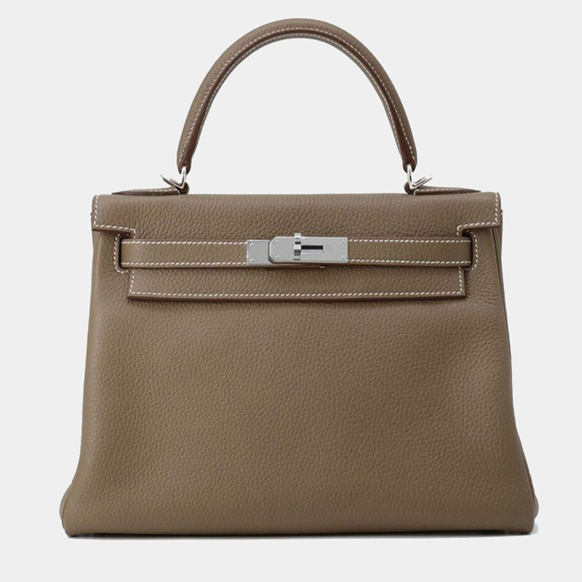 مملوكة مسبقًا Hermes Brown Togo Kelly II Retourne 25