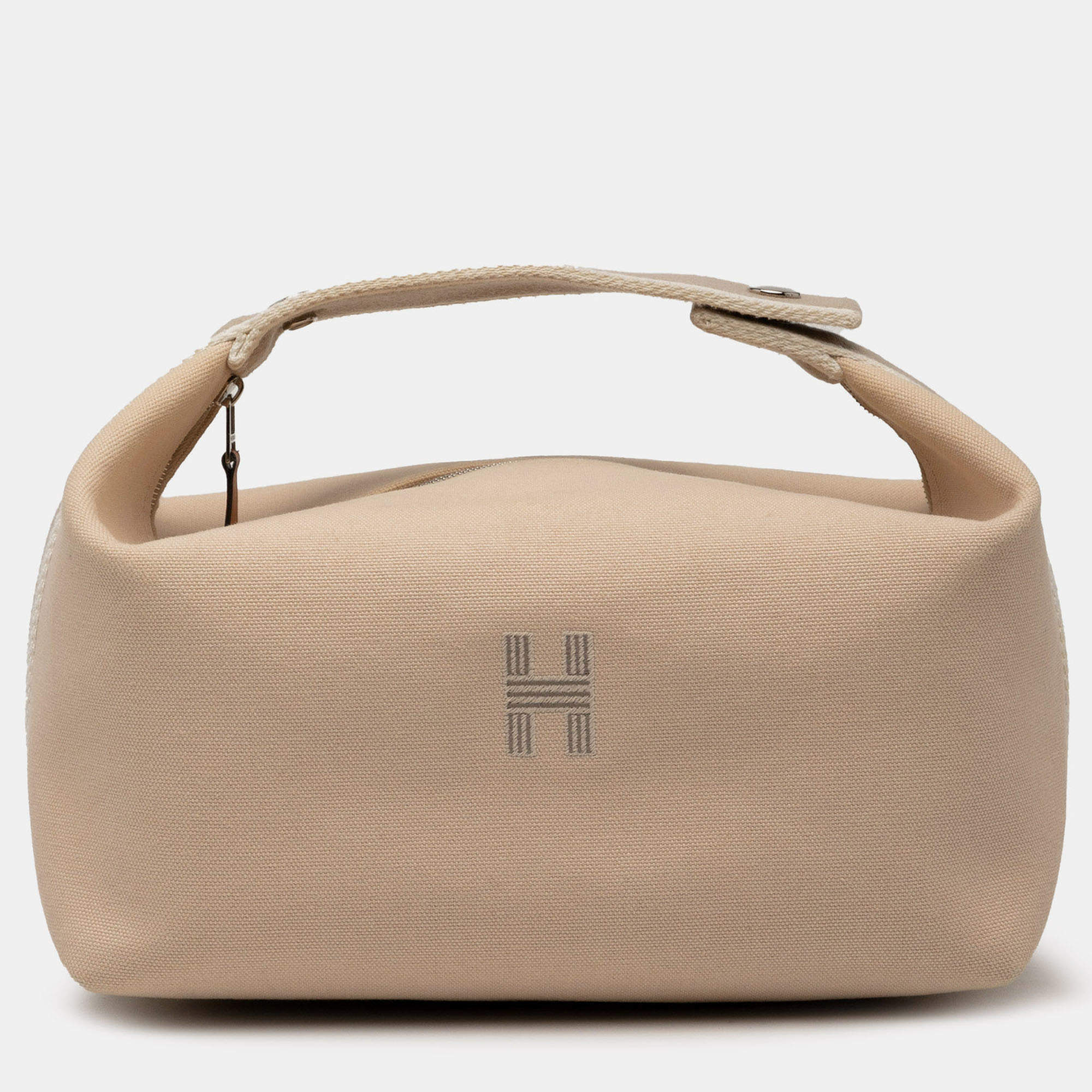 Pre Owned Hermes Brown Small Toile Bride A Brac Case