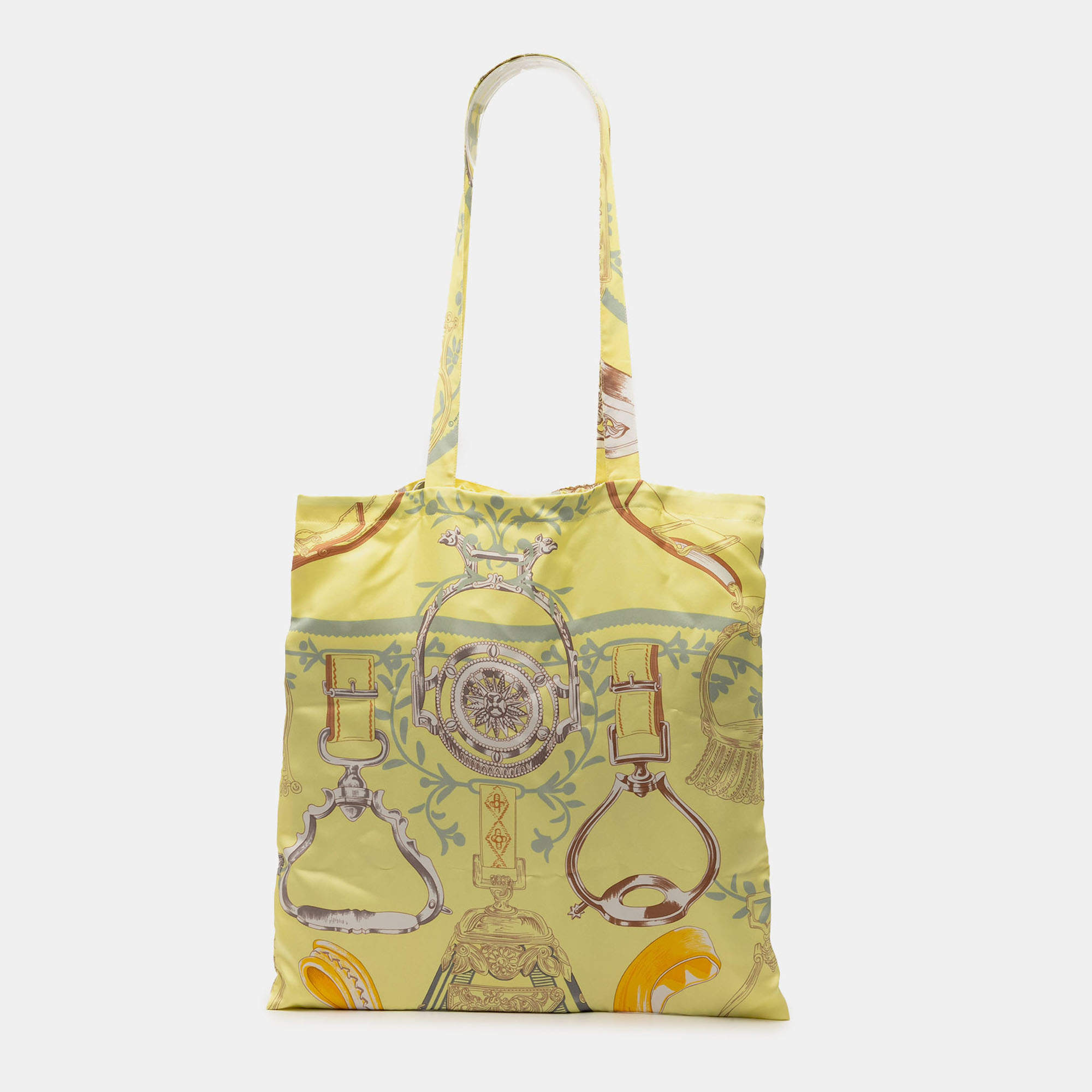 مملوكة مسبقًا Hermes Yellow Etriers Silk So Tote