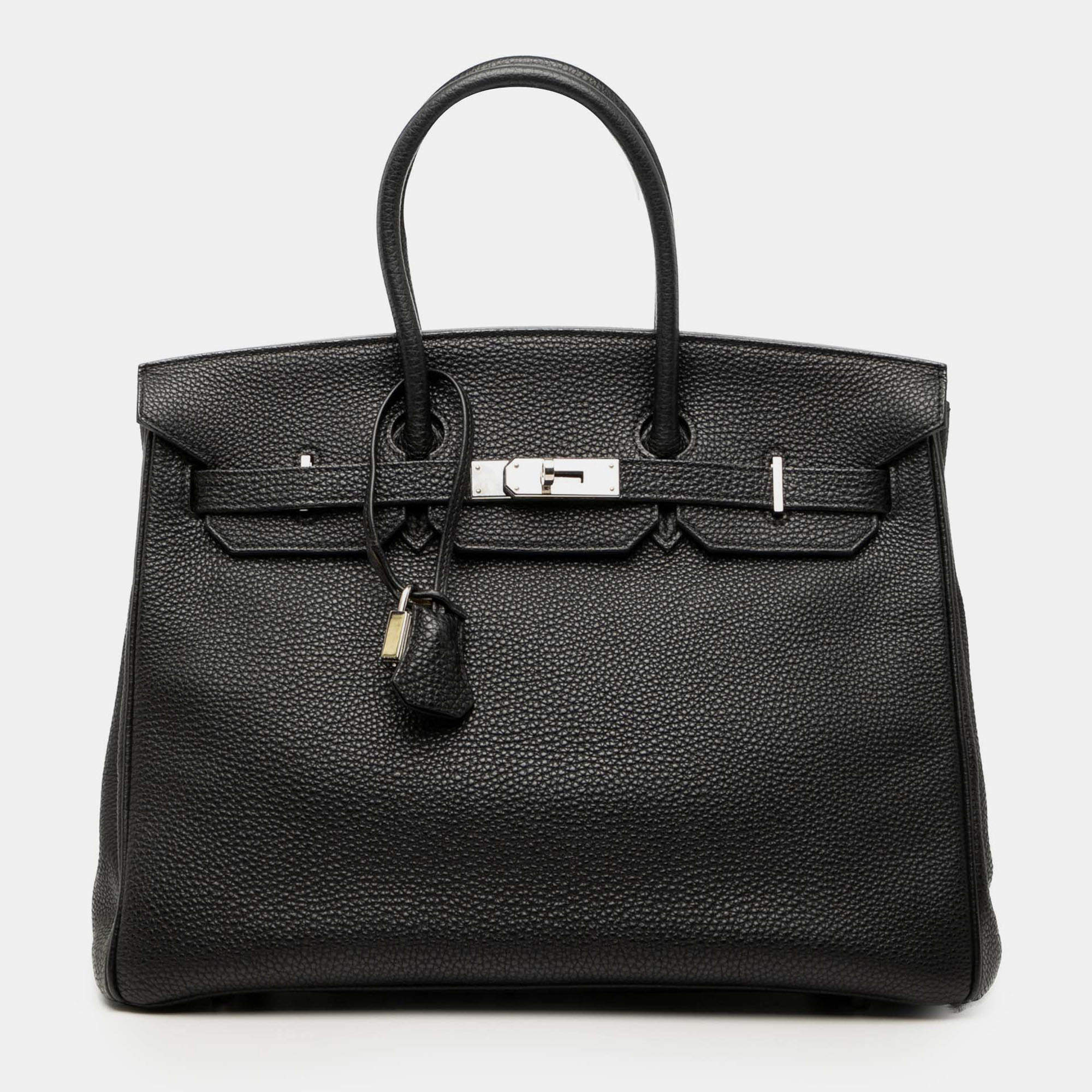 مملوكة مسبقًا Hermes Black Togo Birkin Retourne 35
