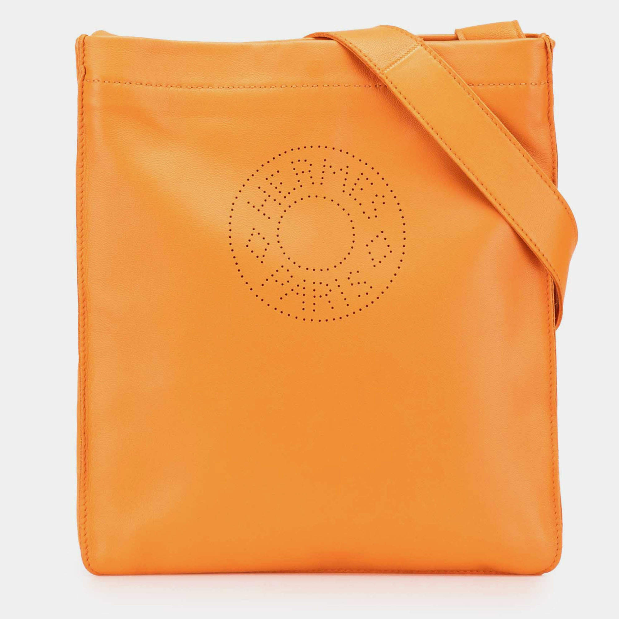 Pre Owned Hermes Orange Milo Clou de Selle Crossbody