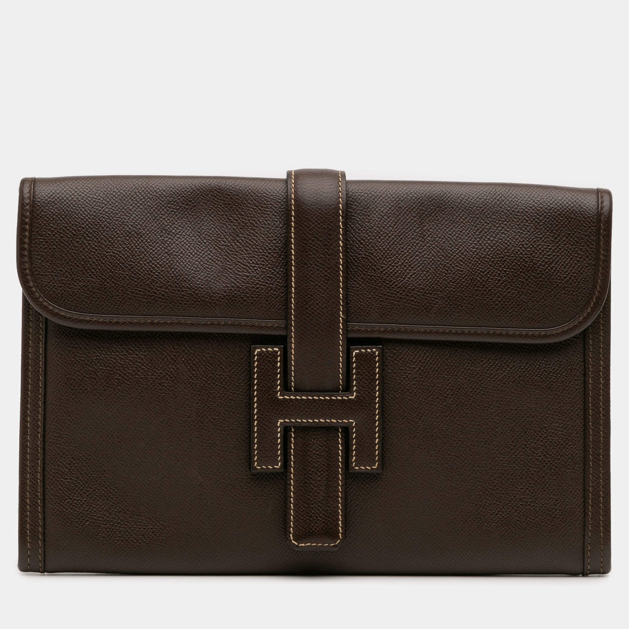 Pre Owned Hermes Brown Epsom Jige PM