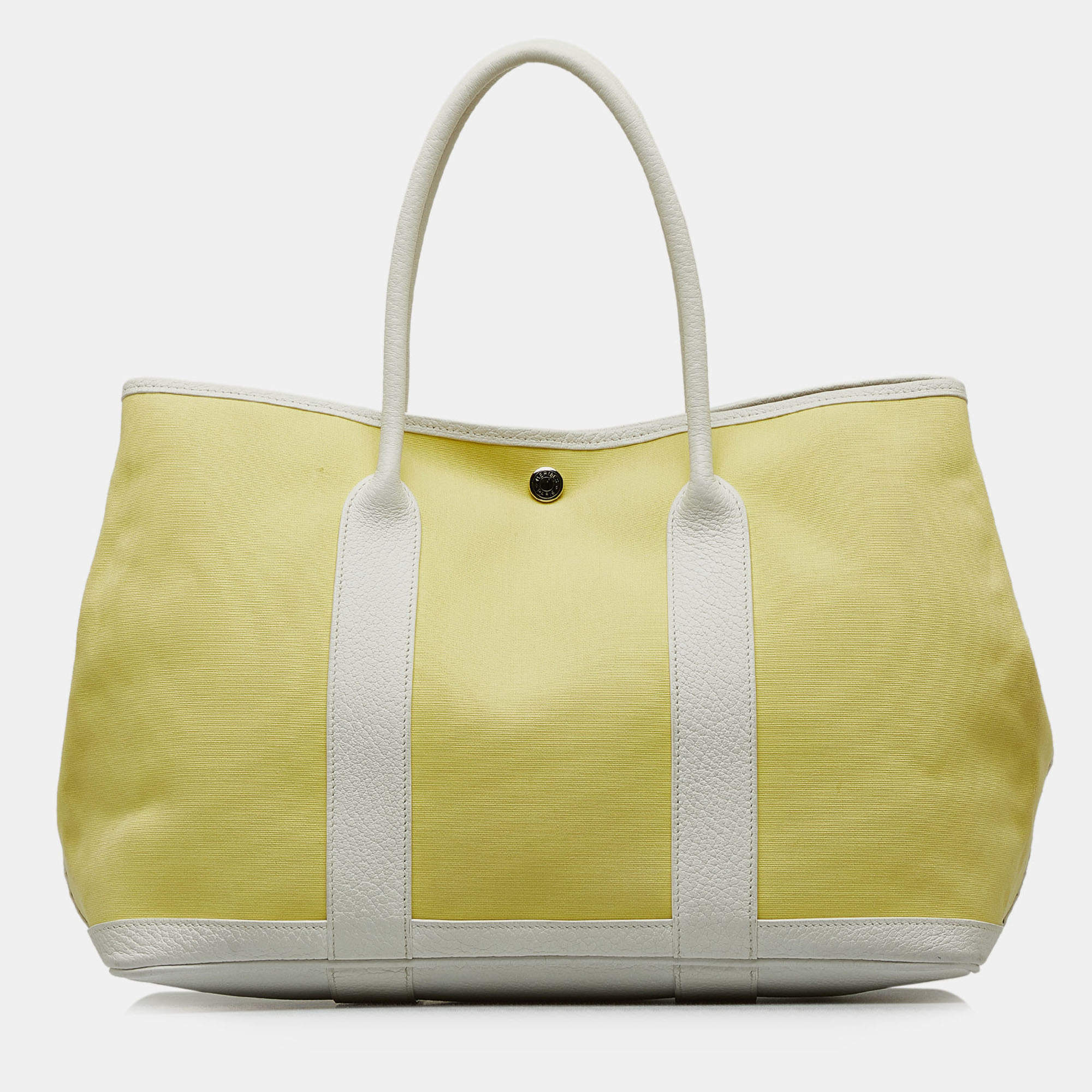 مملوكة مسبقًا حقيبة هيرمس "جاردن بارتي 36" توال ونيقوندا أبيض وأصفر