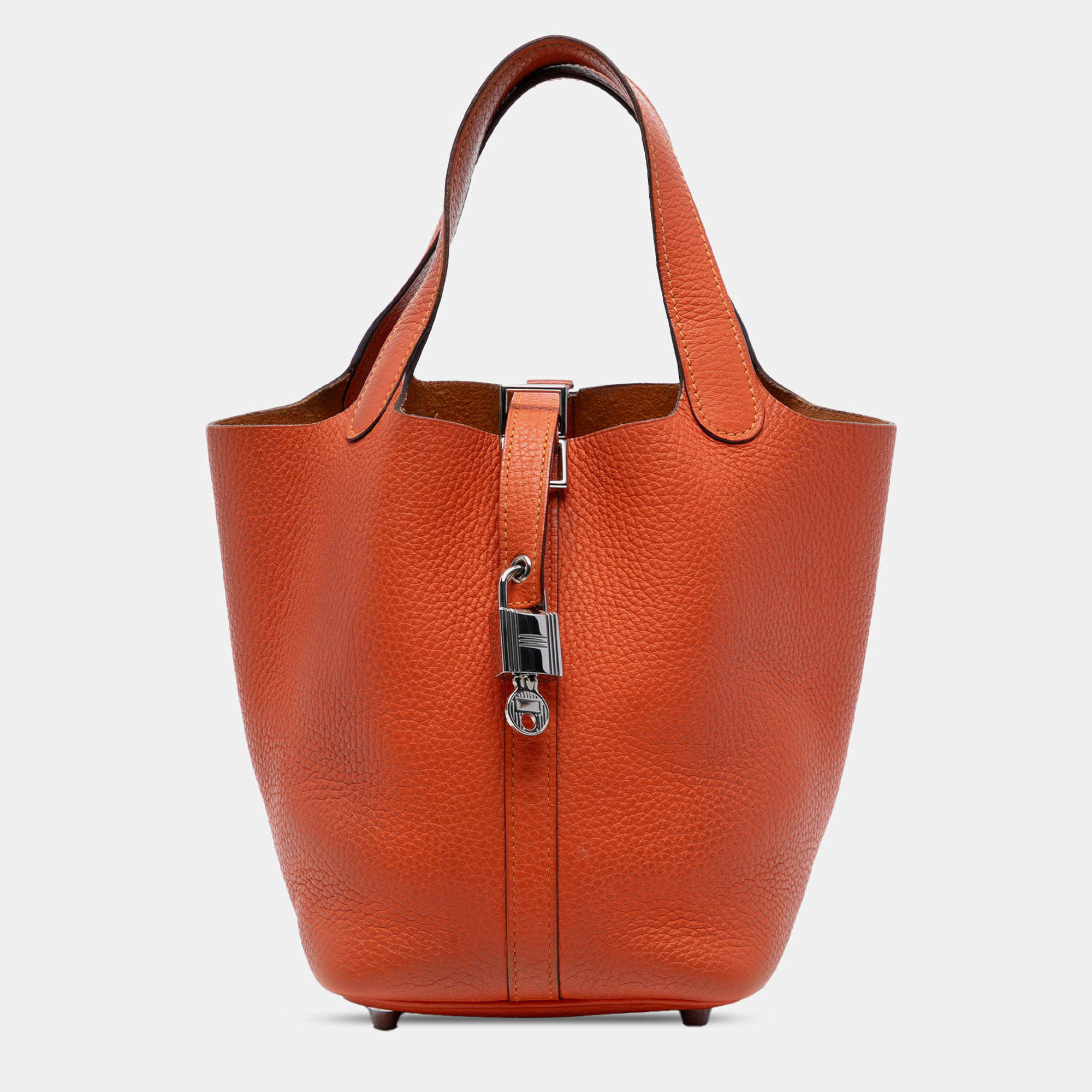 مملوكة مسبقًا Hermes Orange Clemence Picotin Lock 18