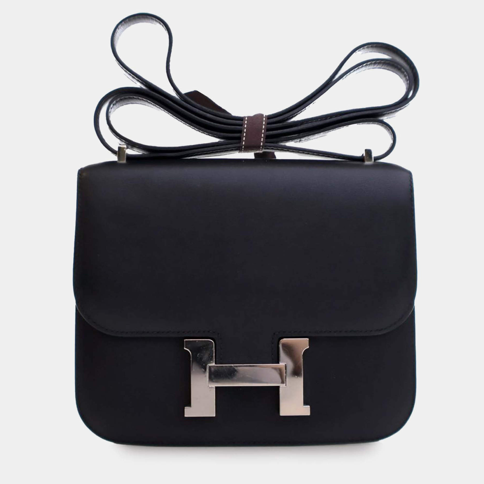 مملوكة مسبقًا Hermes Noir Mini Swift Marble Constance 18