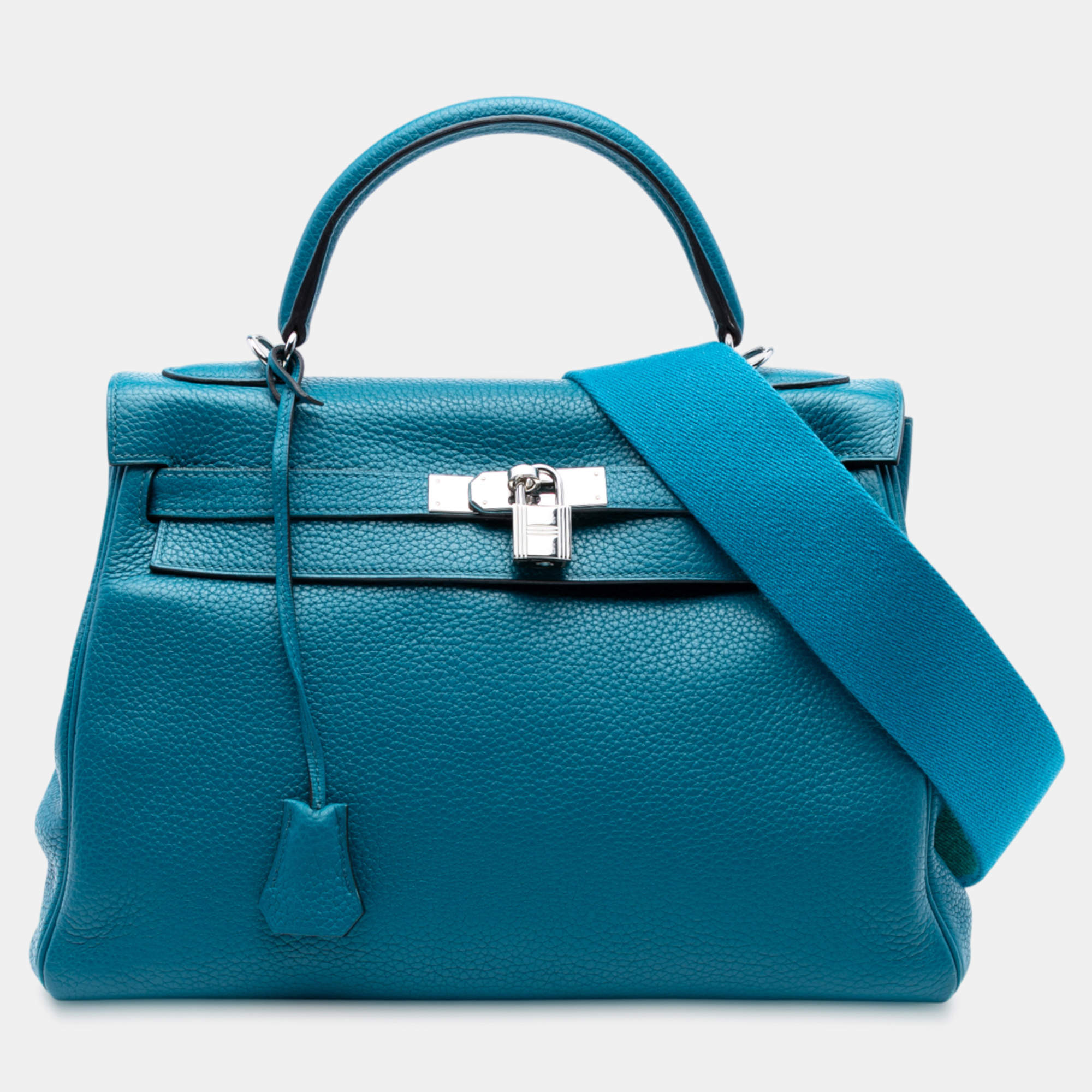 Pre Owned Hermes Turquoise Togo Amazon Kelly II Retourne 32