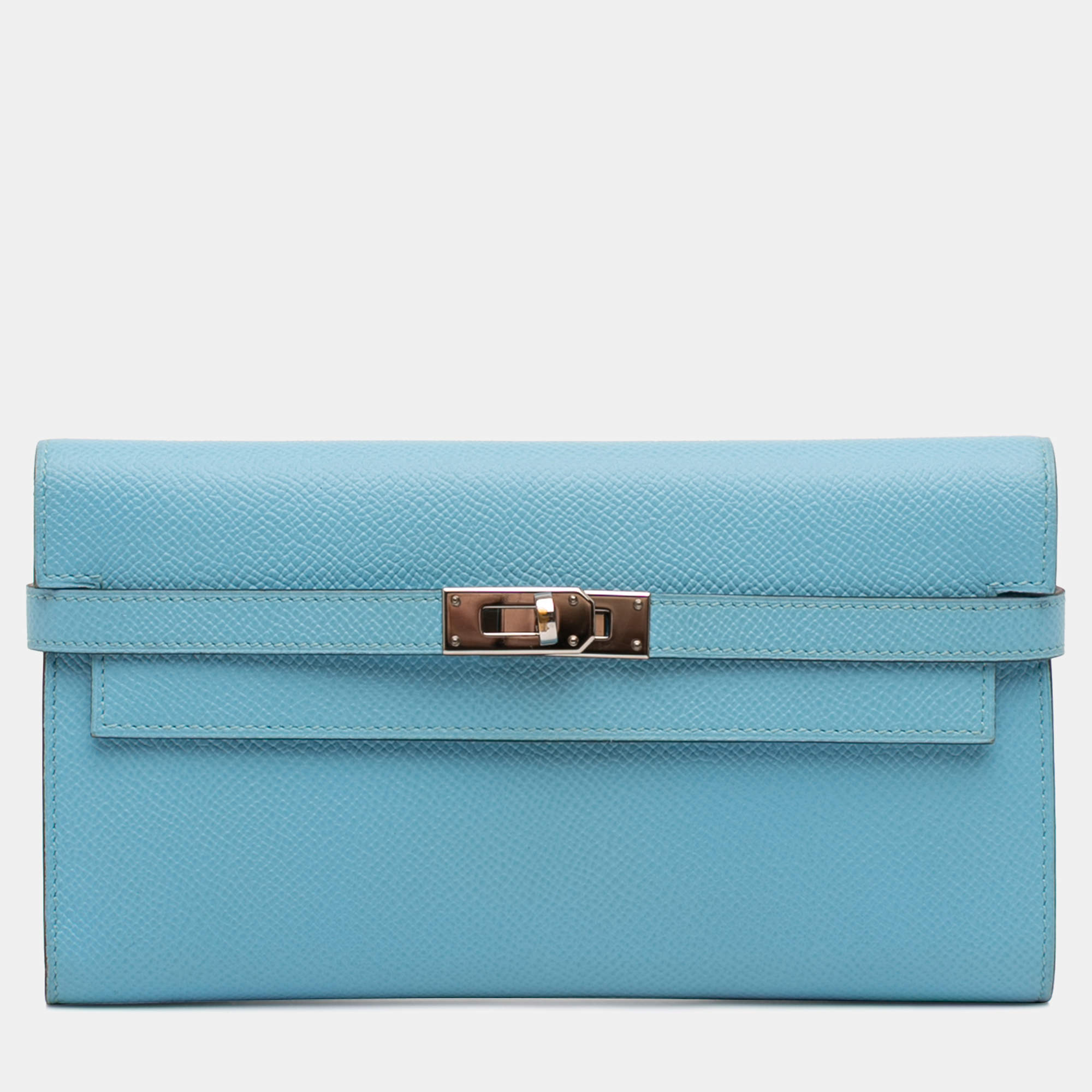 مملوكة مسبقًا Hermes Blue Epsom Kelly Longue Wallet