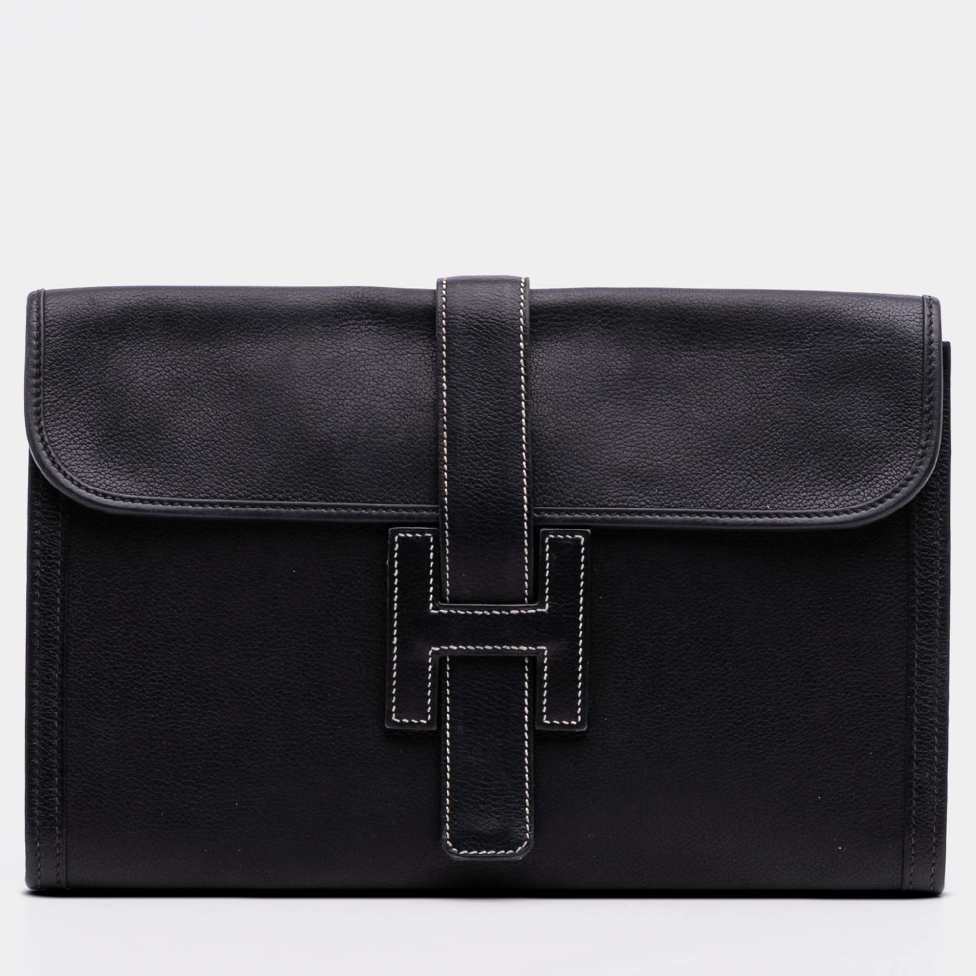 مملوكة مسبقًا Hermes Black Evergrain Jige PM