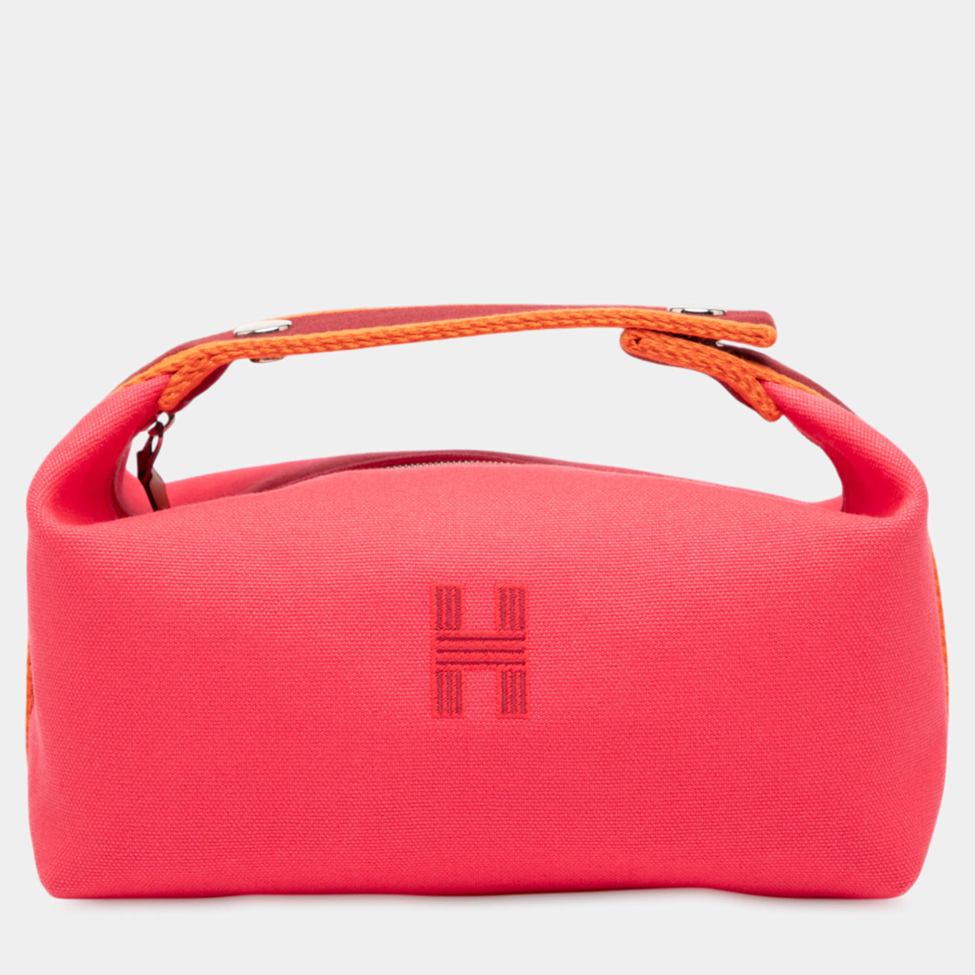 Pre Owned Hermes Pink Small Toile Bride A Brac Case