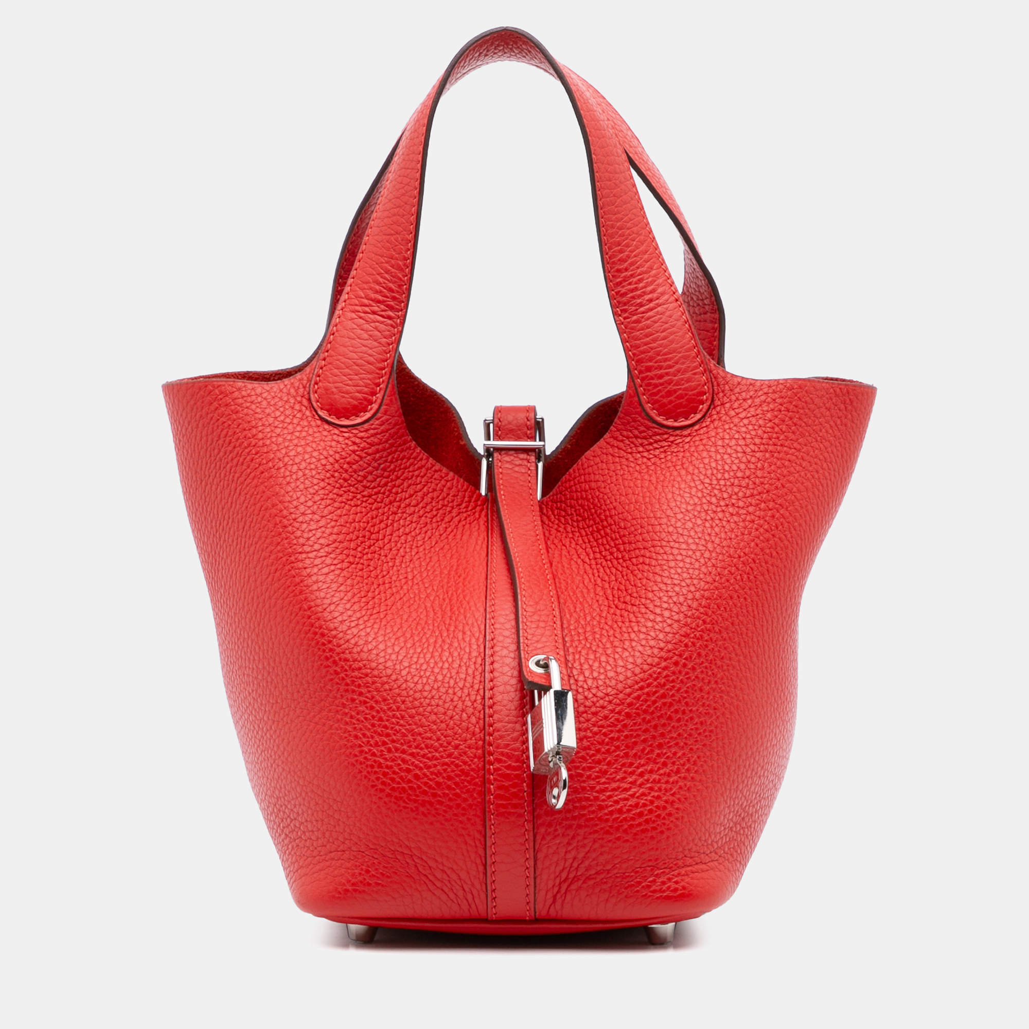 مملوكة مسبقًا Hermes Red Clemence Picotin Lock 18