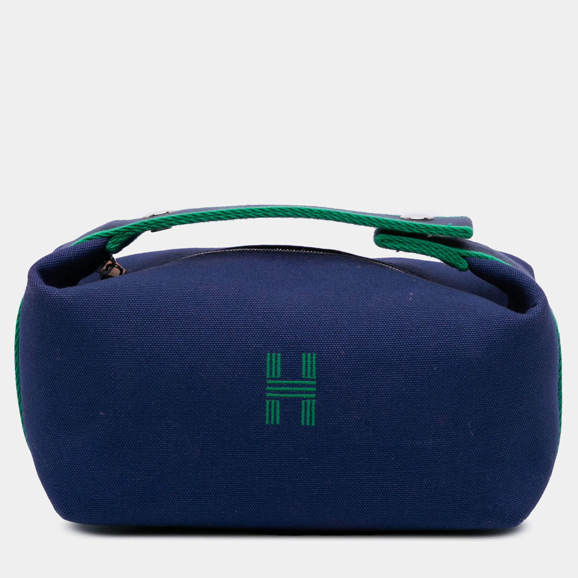 مملوكة مسبقًا Hermes Blue Green Small Toile Bride A Brac Case
