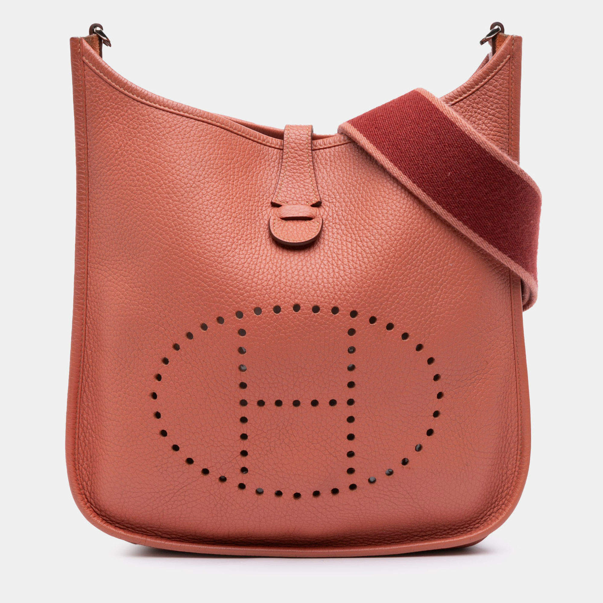 Pre Owned Hermes Pink Red Clemence Evelyne III 29