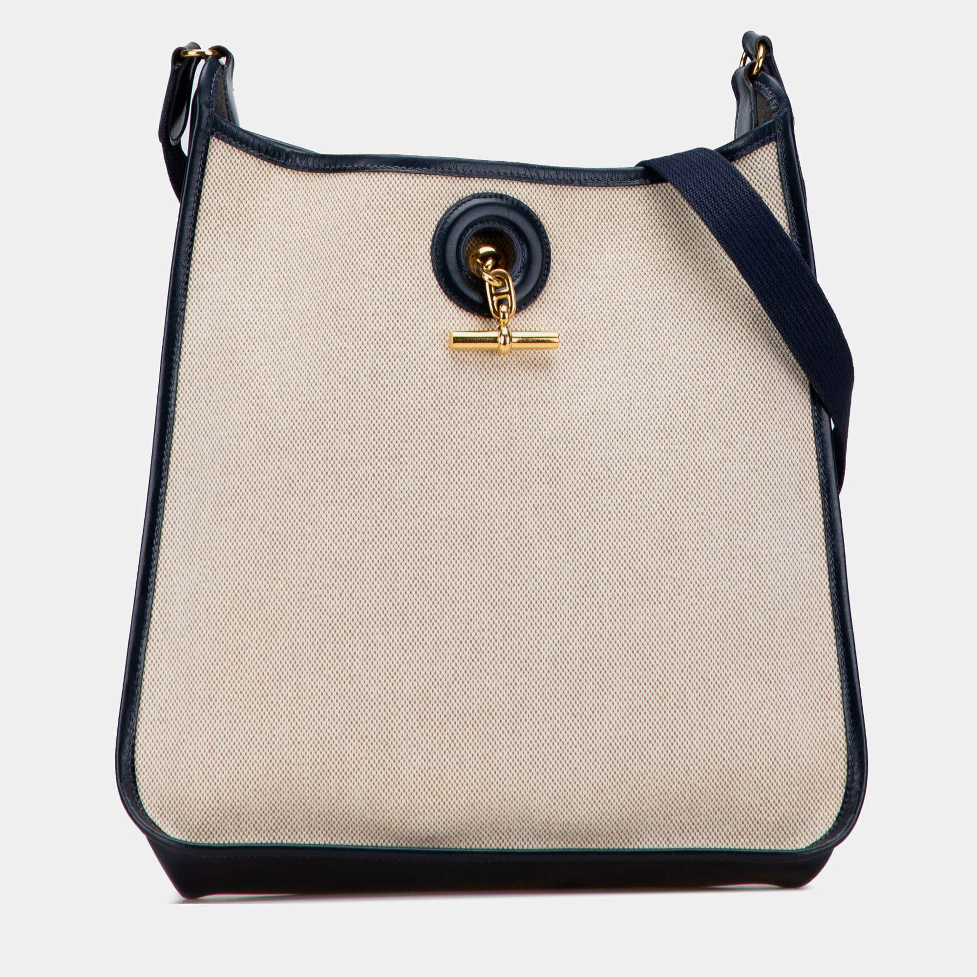 Pre Owned هيرمس أزرق بني تويلي إتش وبارينيا فيسبا صغيرة