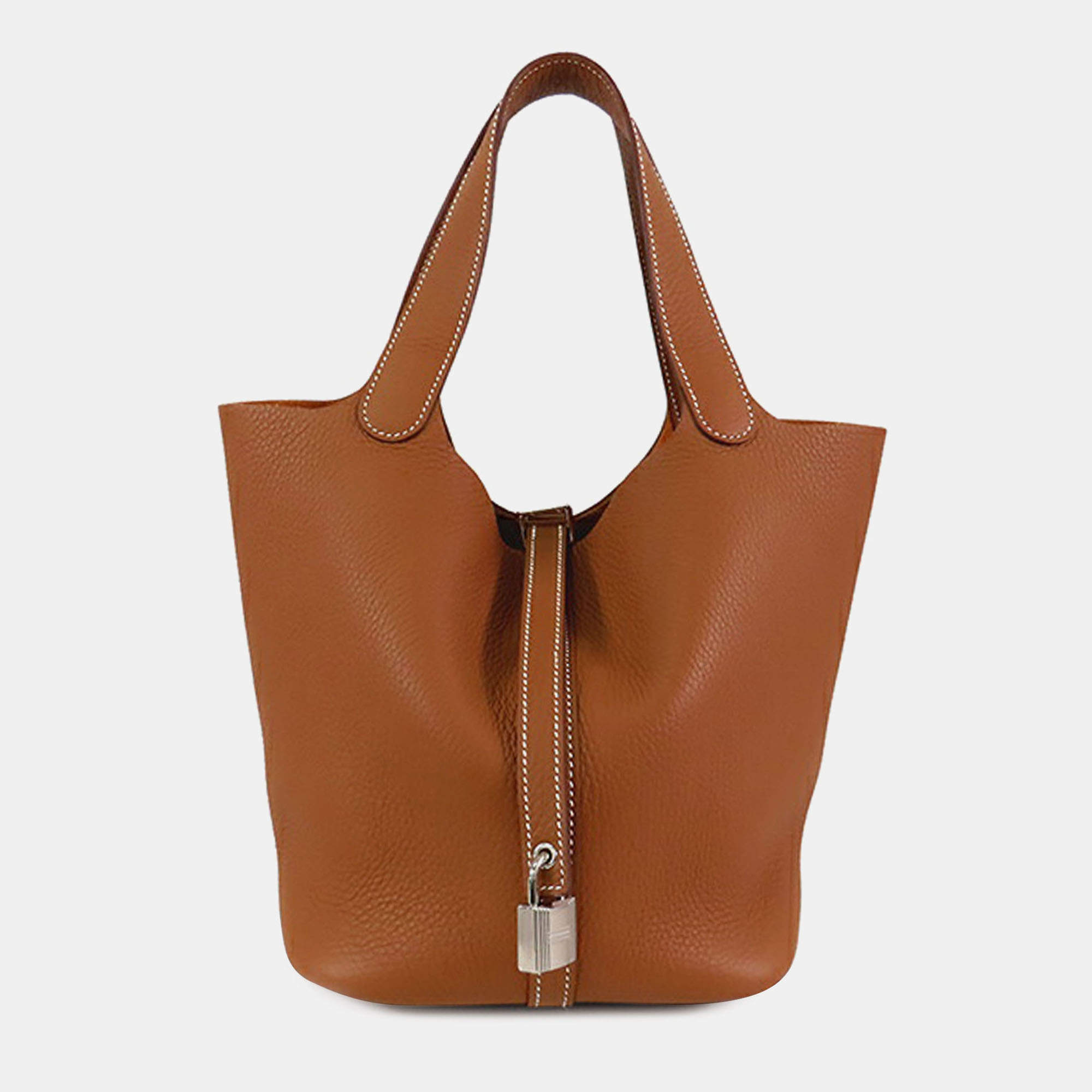 Pre Owned حقيبة هيرمس كليمنس لوك بني 22 بيكوتين