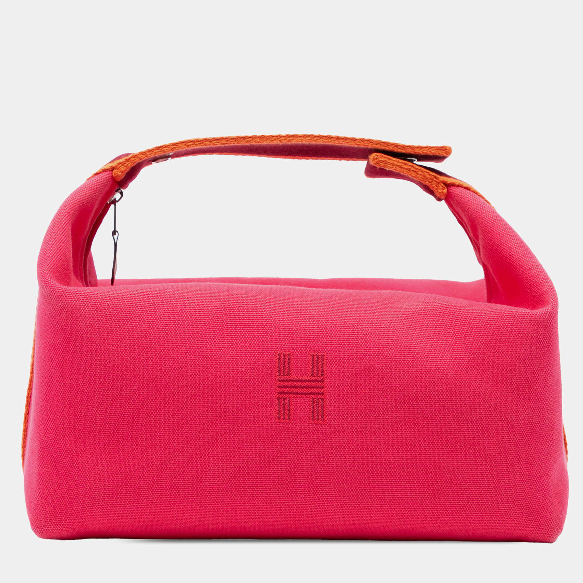 Pre Owned Hermes Pink Hermes Dark Pink Large Toile Bride A Brac Case