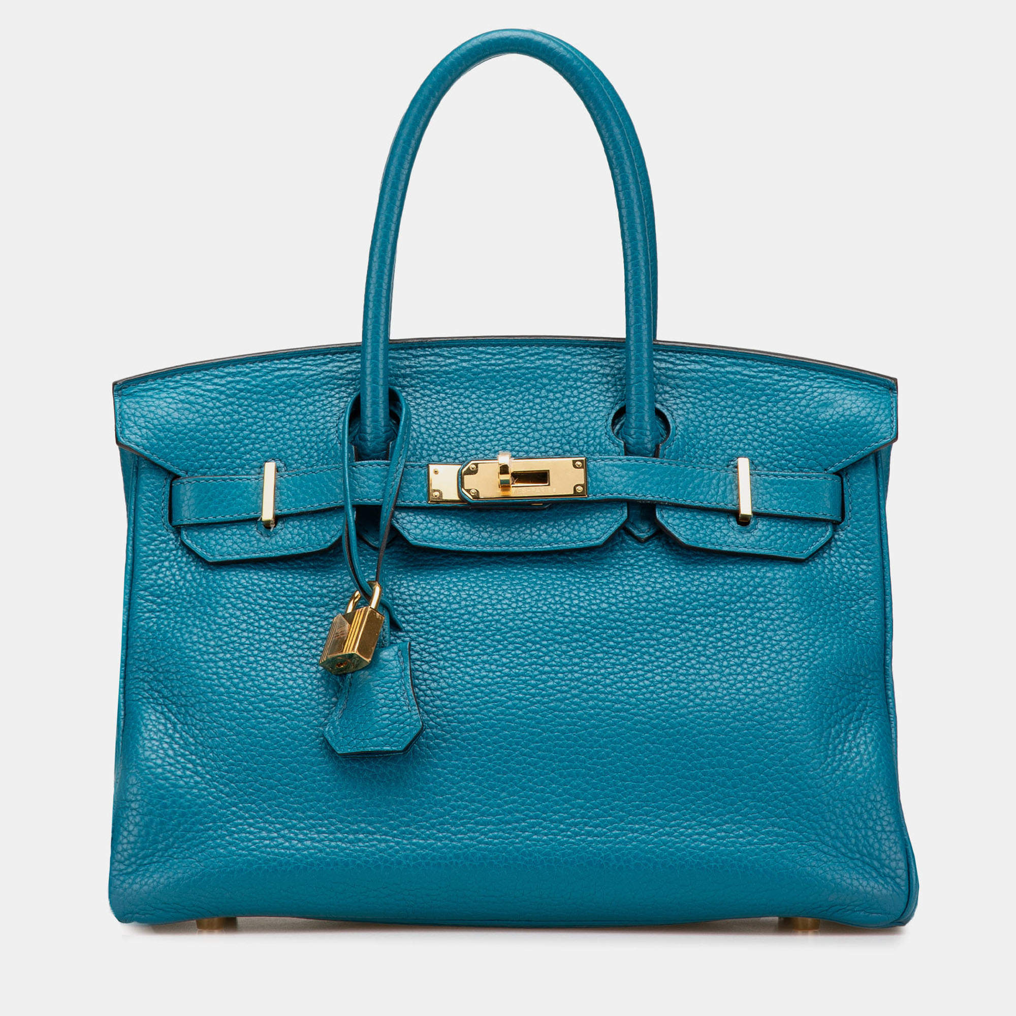 Pre Owned حقيبة هيرمس بيركن ريتورن 30 جلد كليمنس أزرق