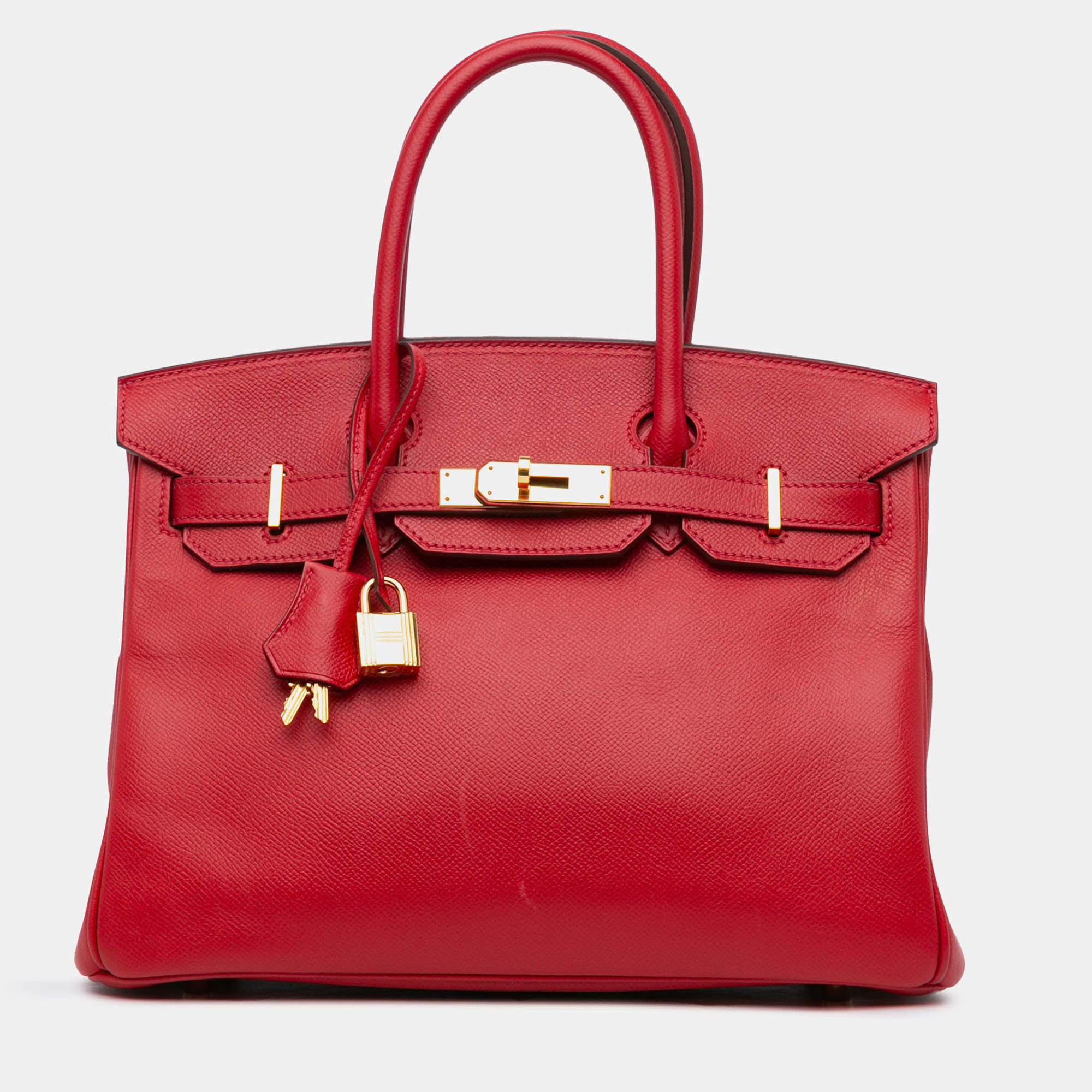 Pre Owned Hermes Red Epsom Birkin Retourne 30