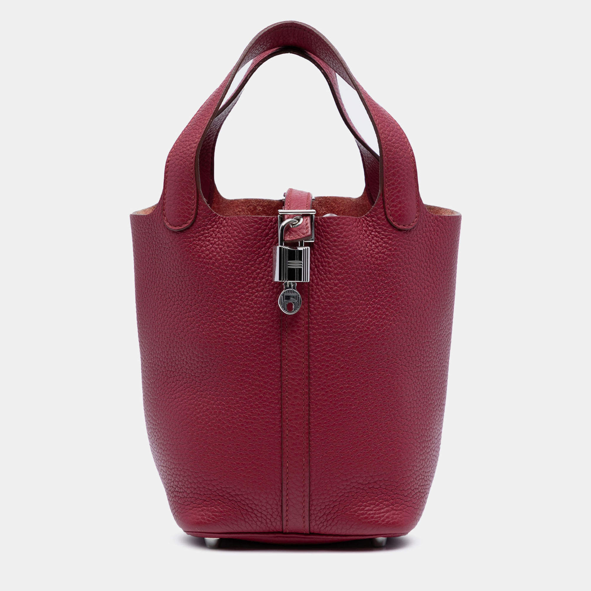 Pre Owned Hermes Red Clemence Picotin Lock 18