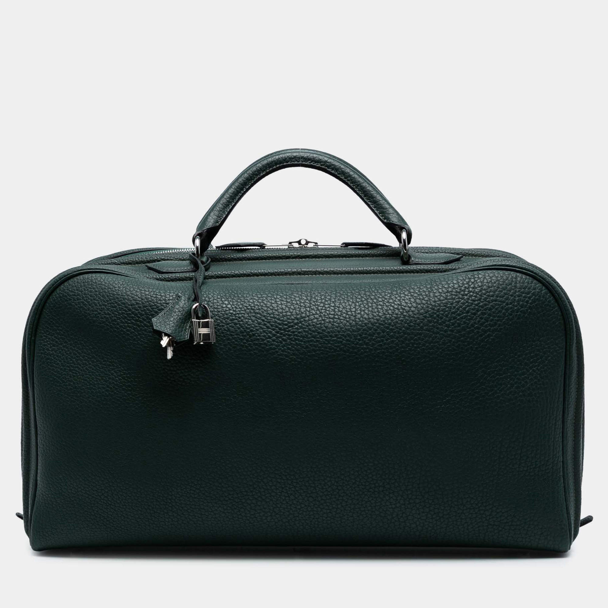 Pre Owned Hermes Green Epsom Sac En Vie 50