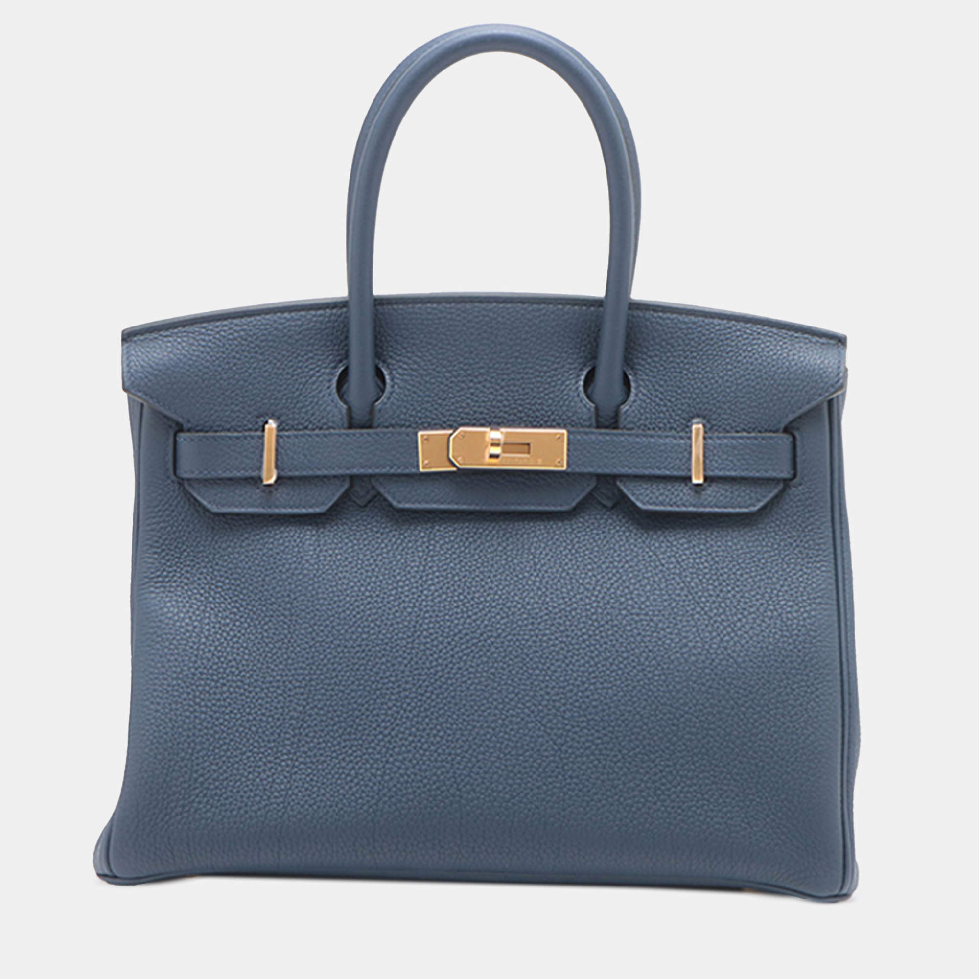 Pre Owned Hermes Blue Togo Birkin Retourne 30