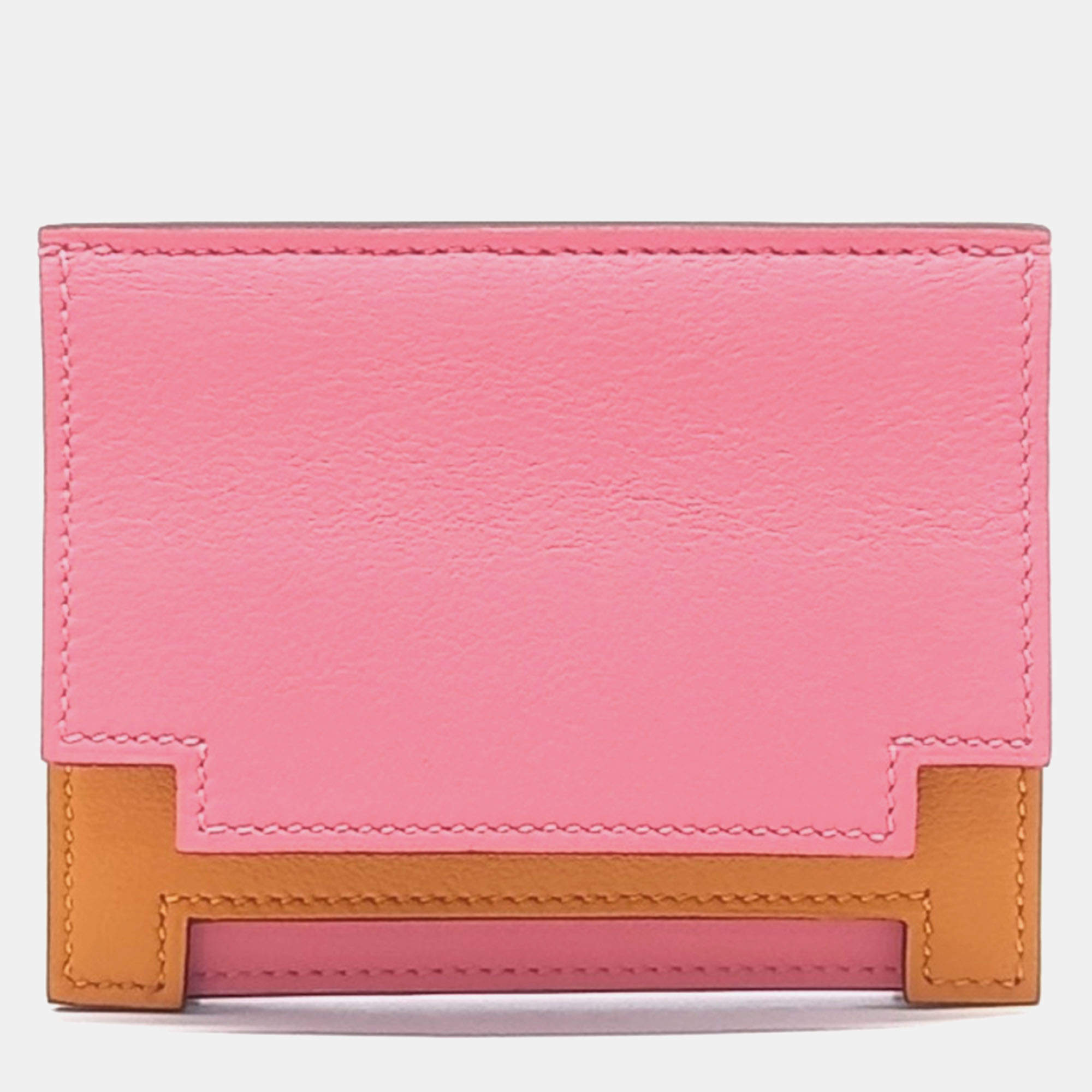 مملوكة مسبقًا Hermes Pink Leather Card Wallet
