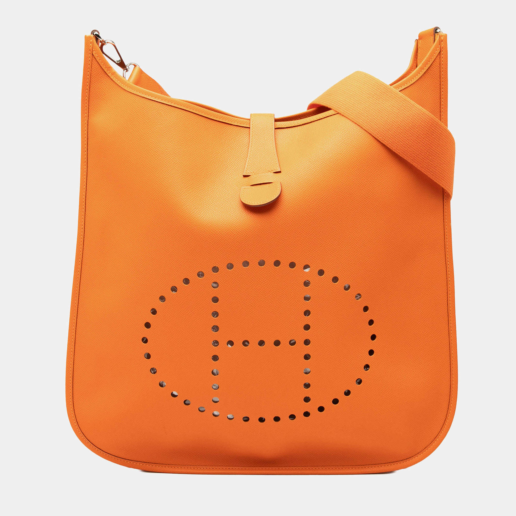 Pre Owned Hermes Orange Epsom Evelyne II TGM