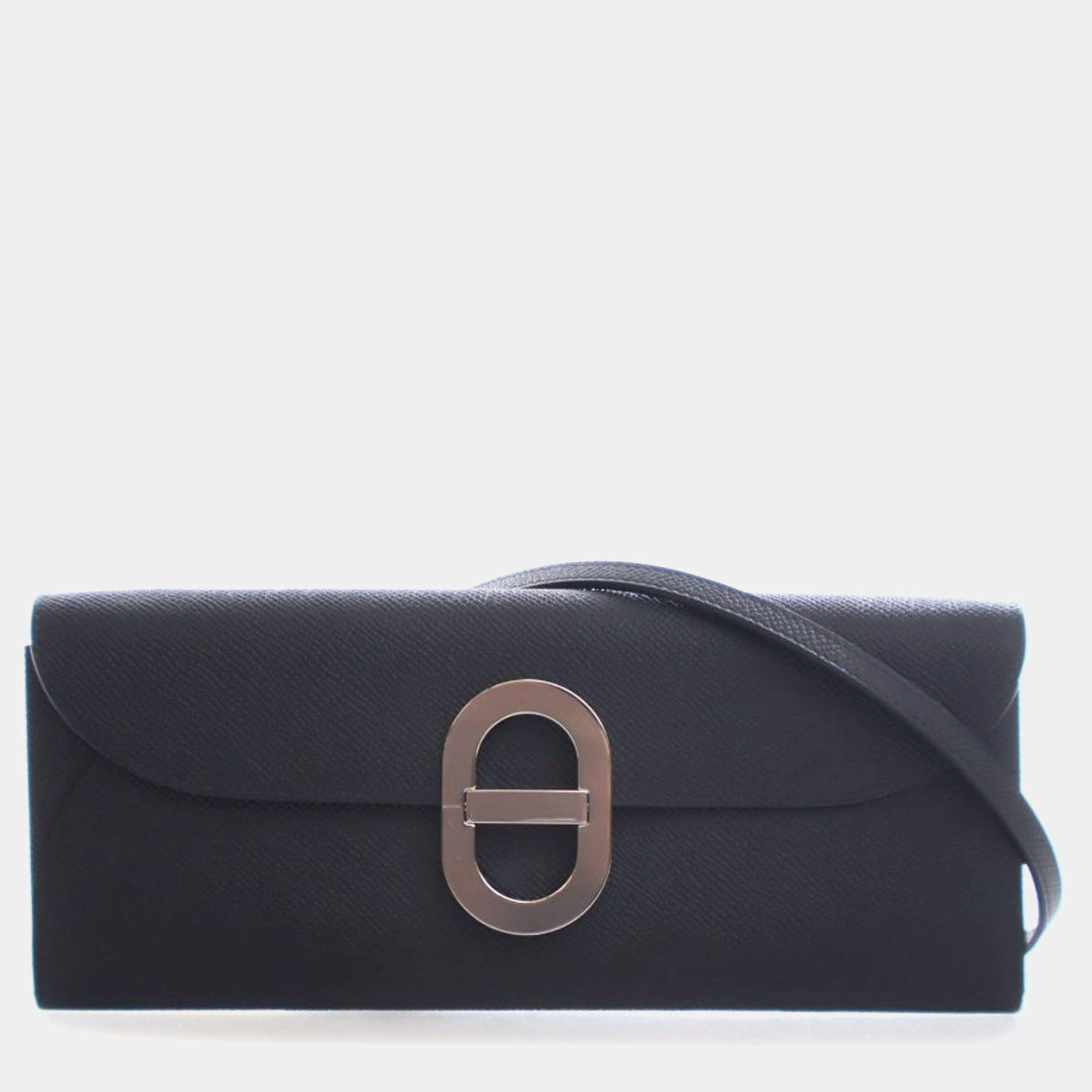 مملوكة مسبقًا Hermes Black Epsom Maillon To Go Wallet