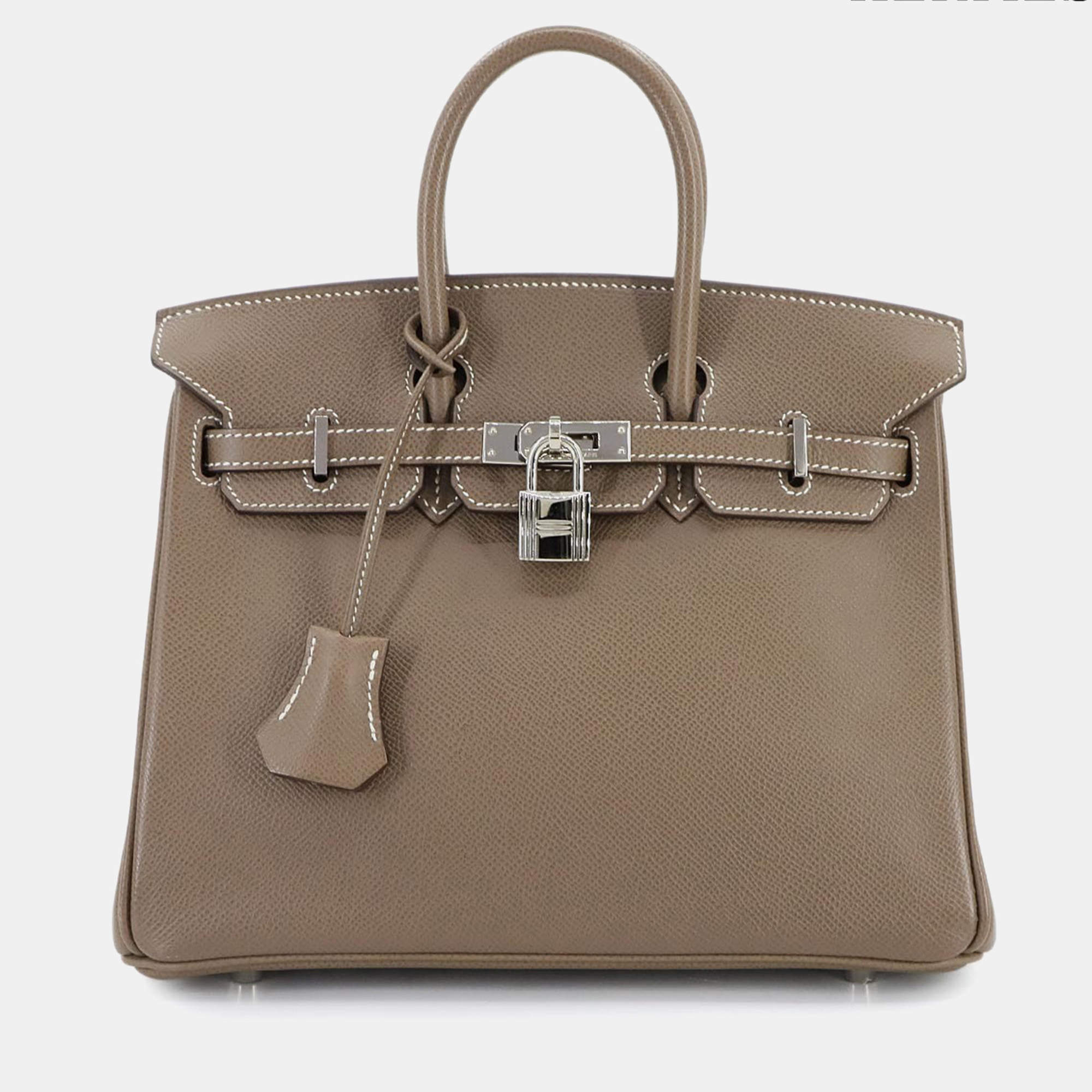مملوكة مسبقًا Hermes Birkin 25 Epson Etoupe Handbag