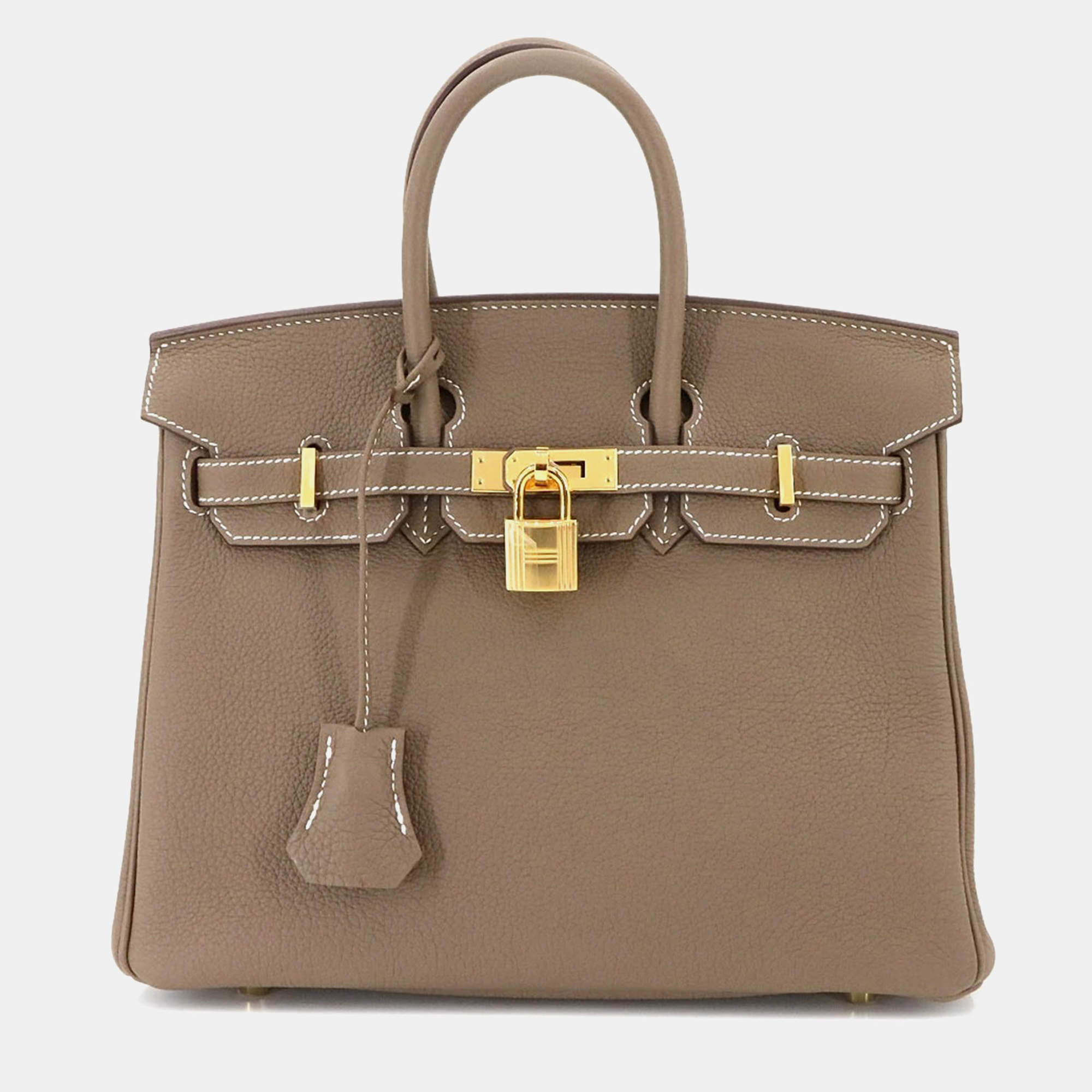 Pre Owned Hermes Birkin 25 Togo Etoupe Handbag