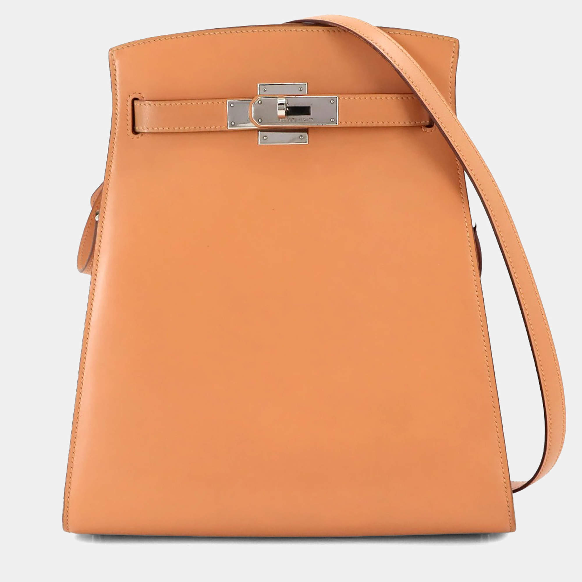مملوكة مسبقًا Hermes Box Calf Leather Pink Beige Kelly Sport Shoulder Bag MM